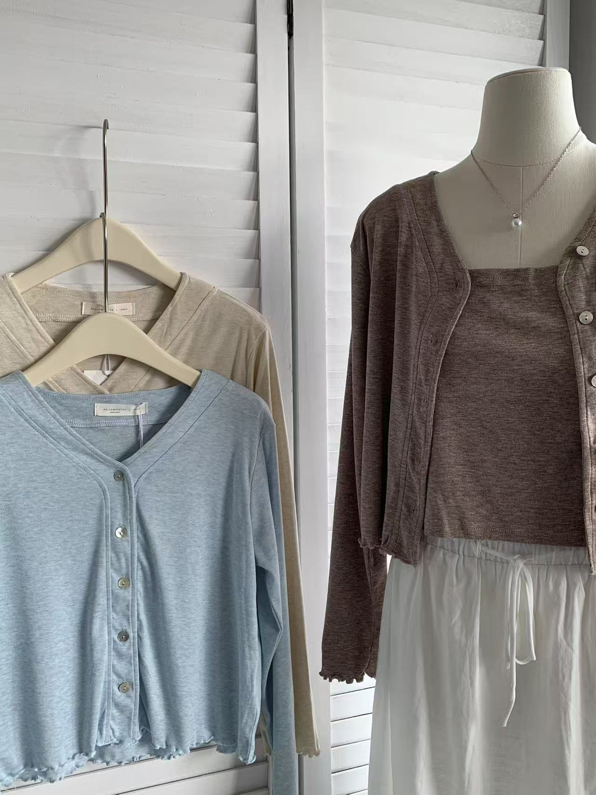 HELLO MILK TEE- 85520 簡約兩件套