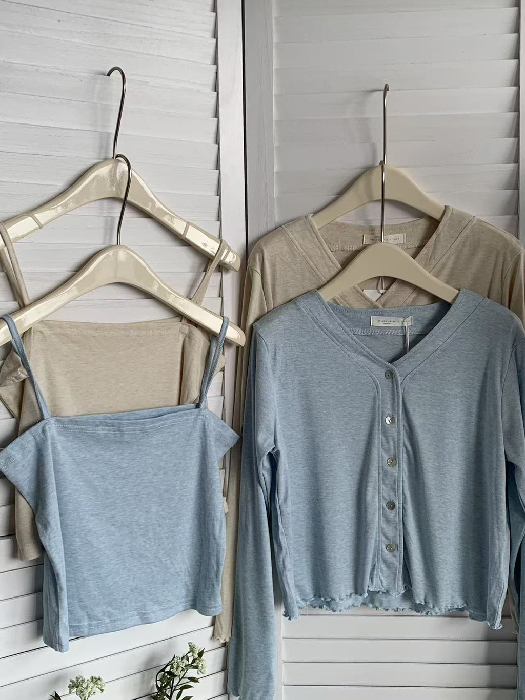 HELLO MILK TEE- 85520 簡約兩件套