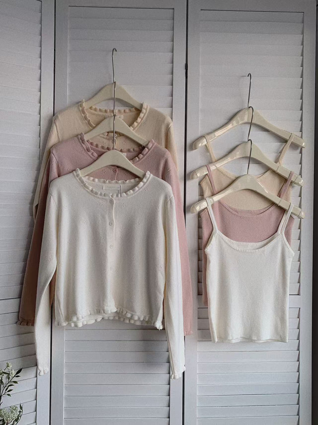 HELLO MILK TEE- 85462  花邊兩件套