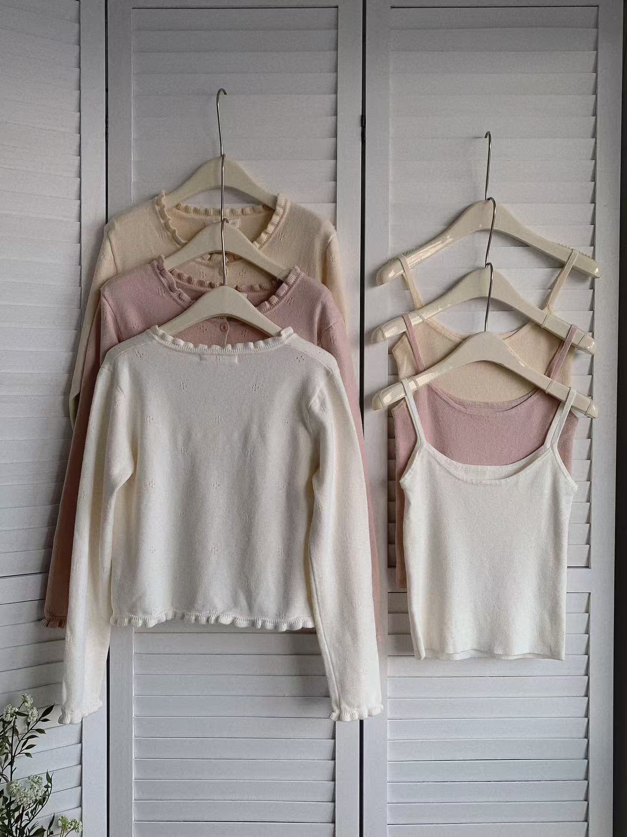 HELLO MILK TEE- 85462  花邊兩件套