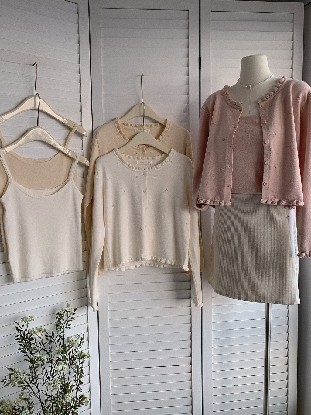 HELLO MILK TEE- 85462  花邊兩件套