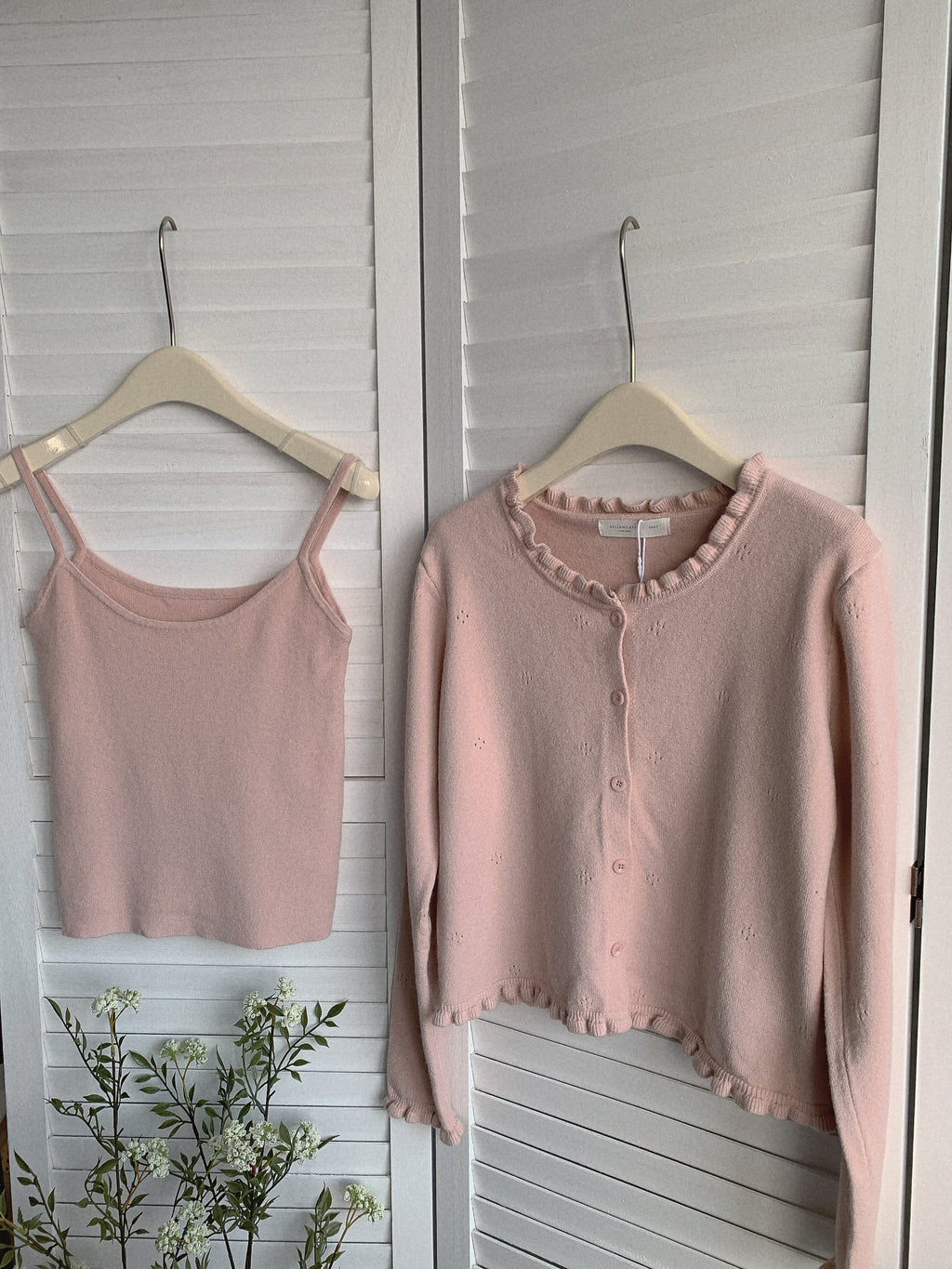 HELLO MILK TEE- 85462  花邊兩件套