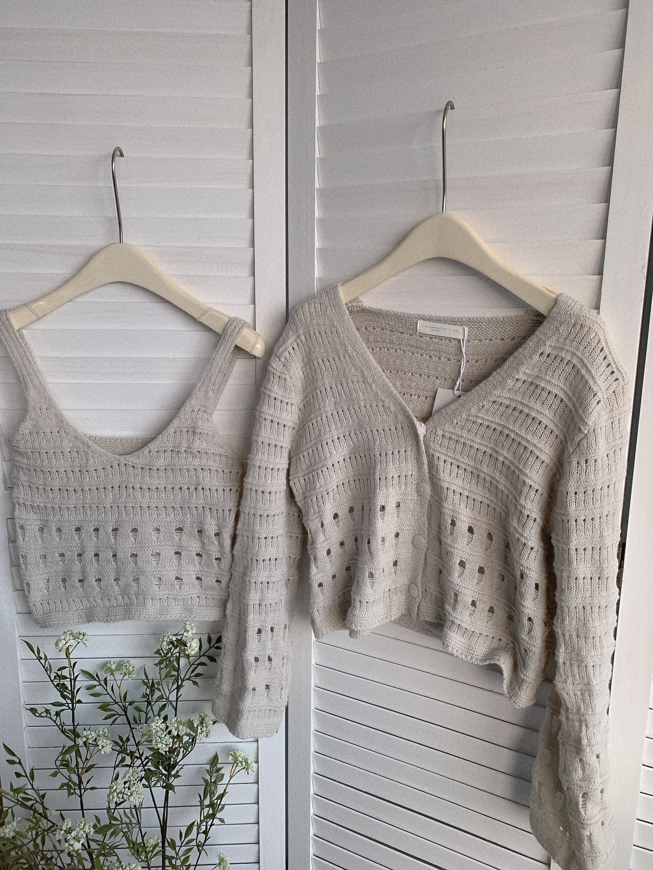 HELLO MILK TEE- 85442針織套裝