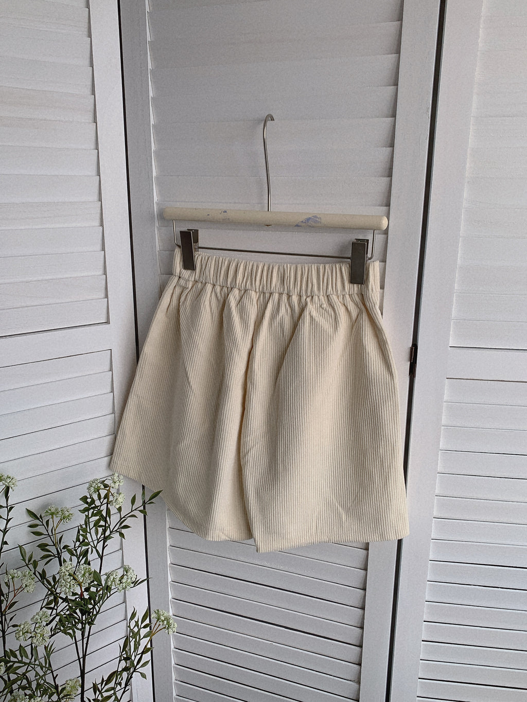 HELLO MILK TEE- 85557  燈芯絨短褲