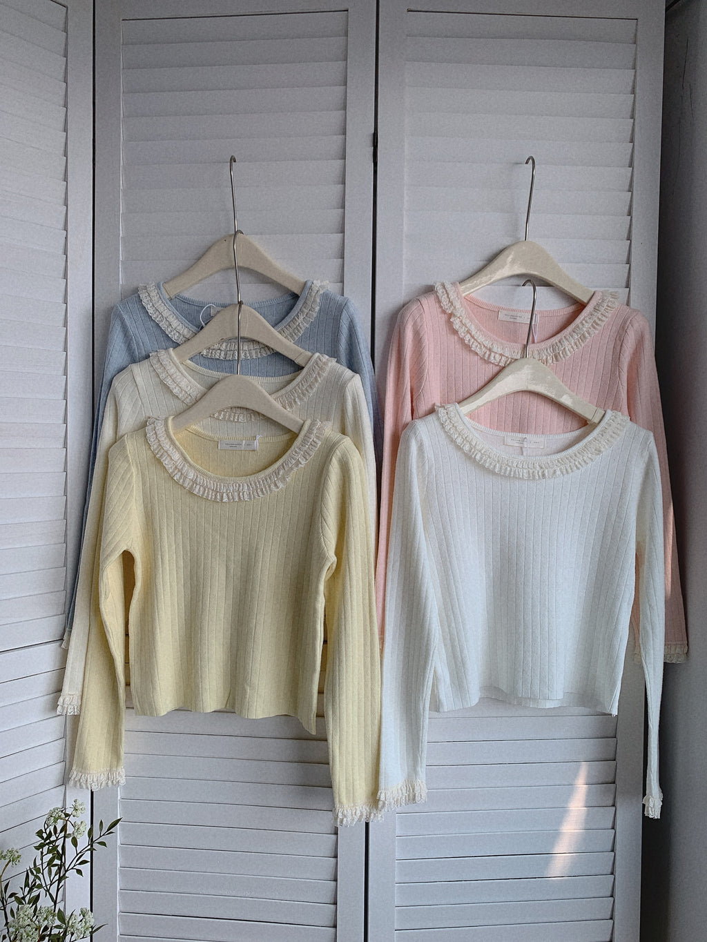 HELLO MILK TEE- 85497 圓領花邊衫