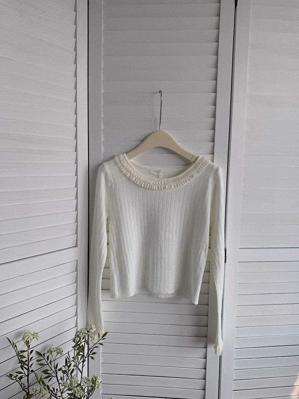 HELLO MILK TEE- 85497 圓領花邊衫