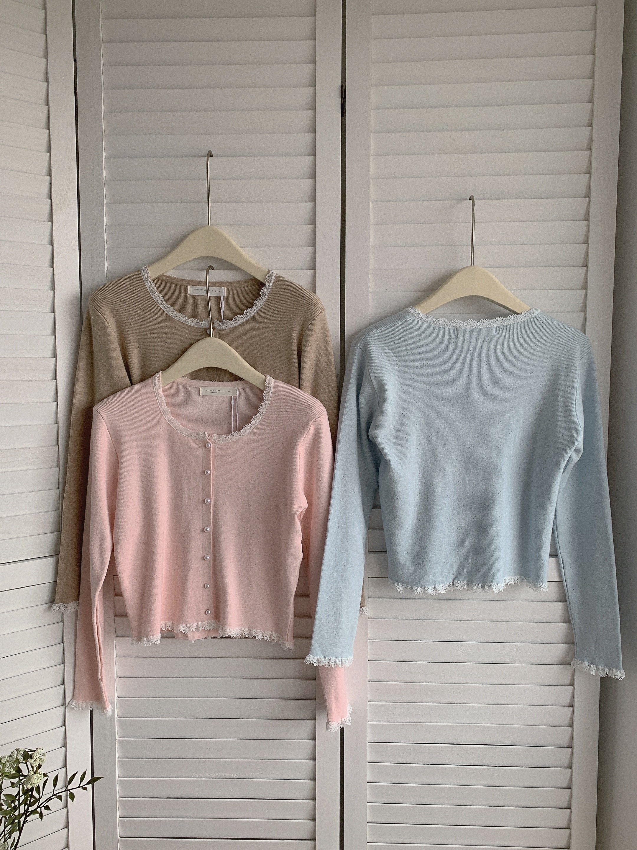 HELLO MILK TEE- 85499 花邊針織衫