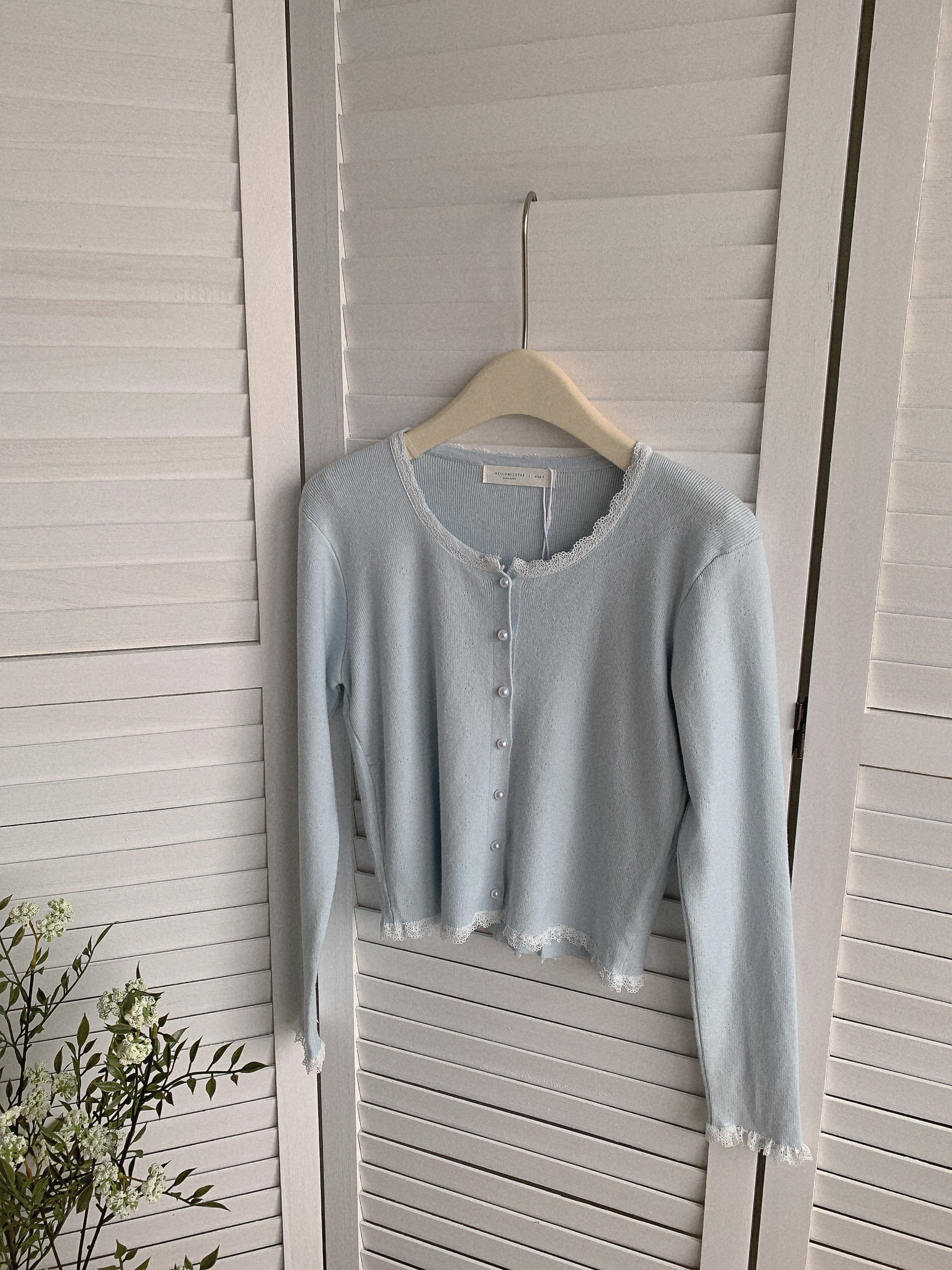 HELLO MILK TEE- 85499 花邊針織衫