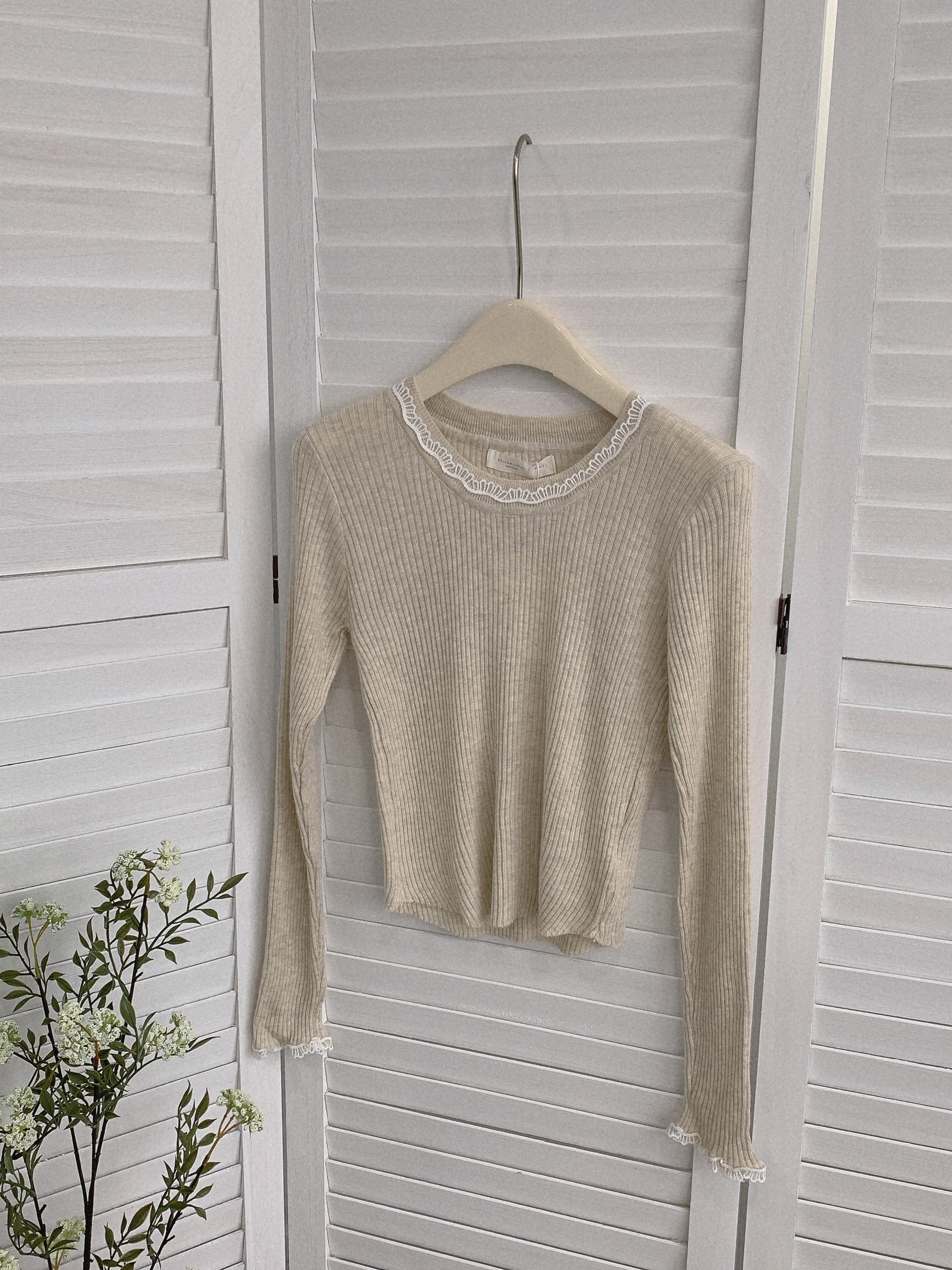 HELLO MILK TEE- 85486 拼接小衫