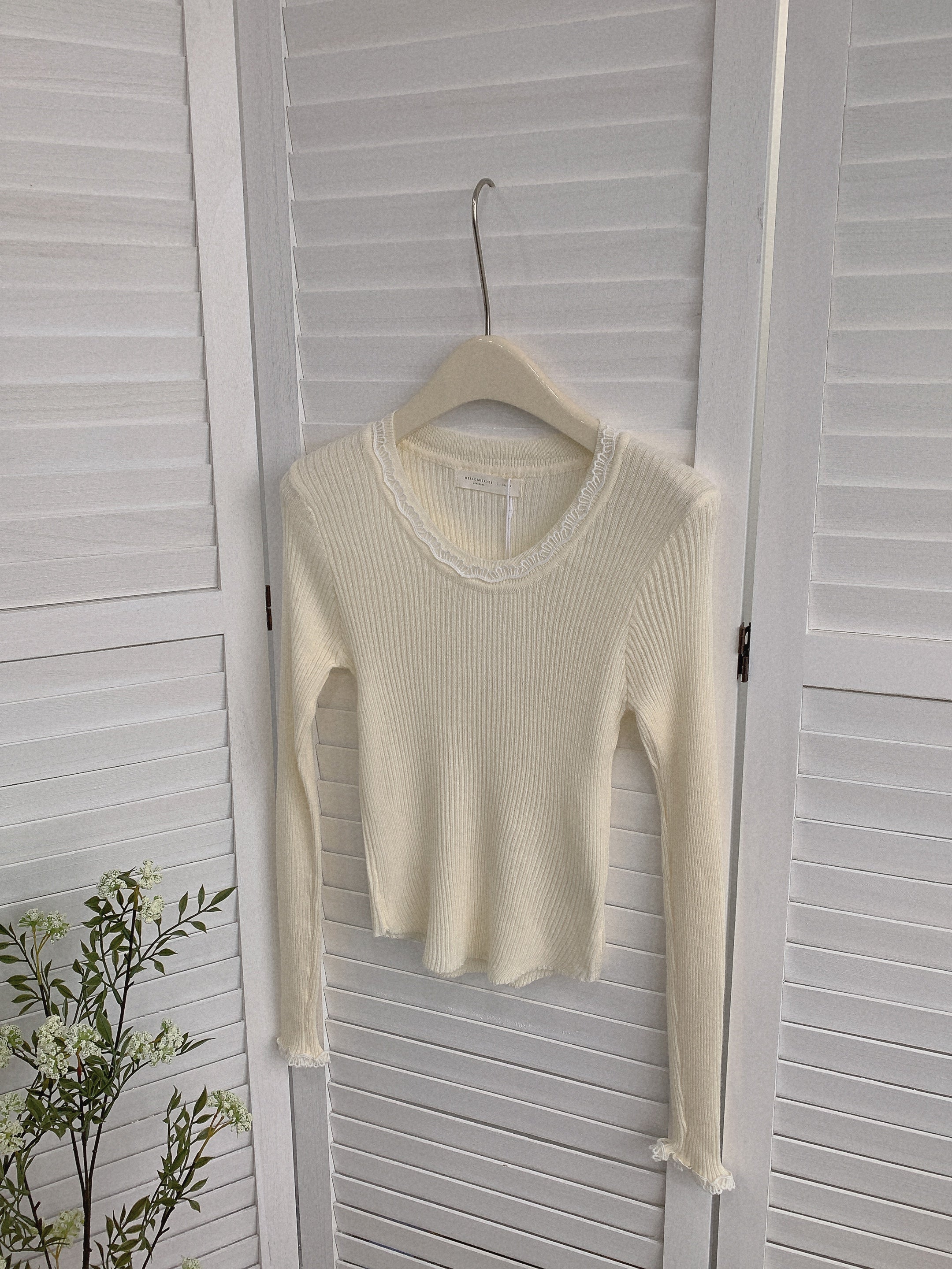 HELLO MILK TEE- 85486 拼接小衫