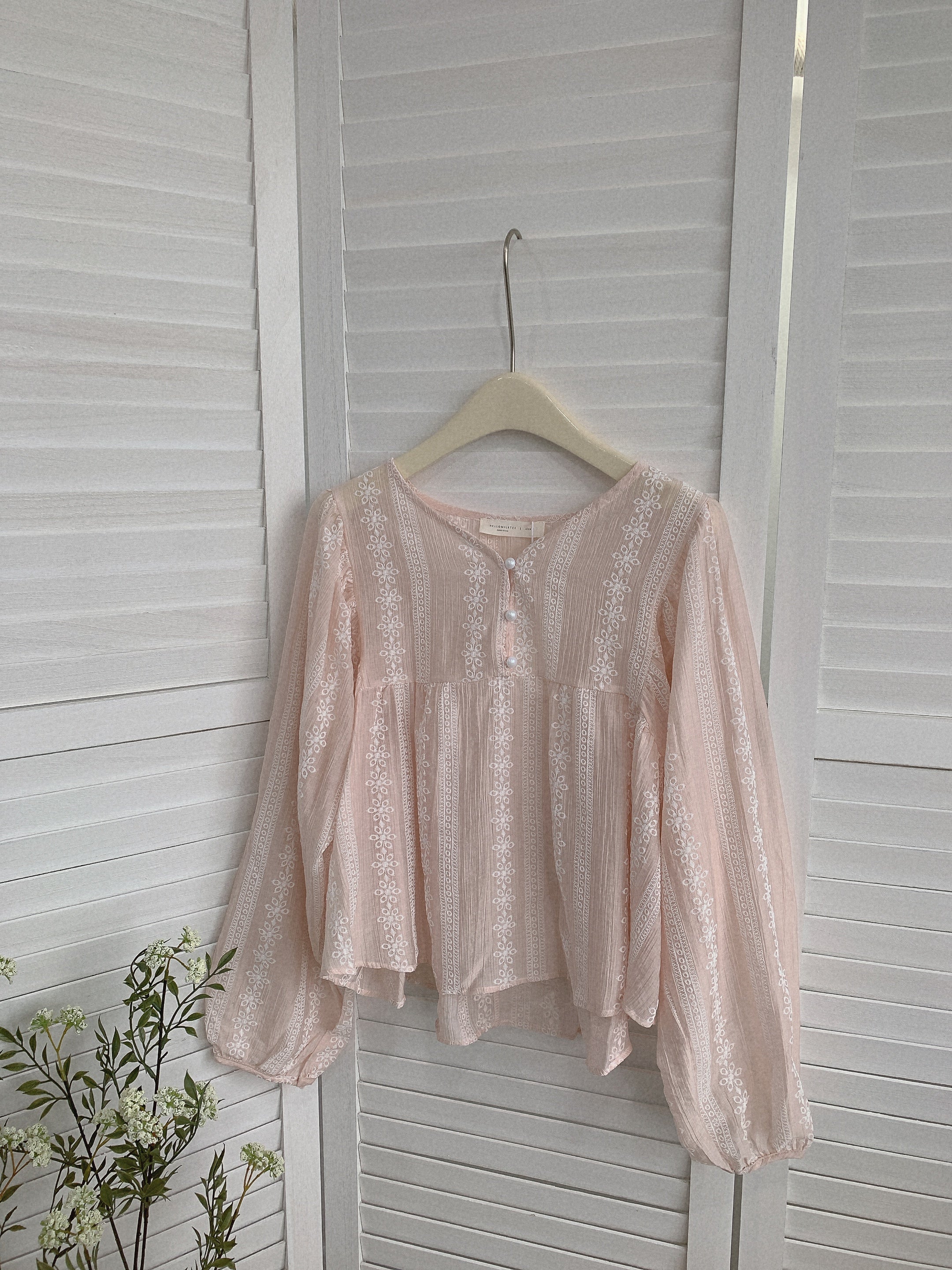 HELLO MILK TEE- 85504 法式上衣