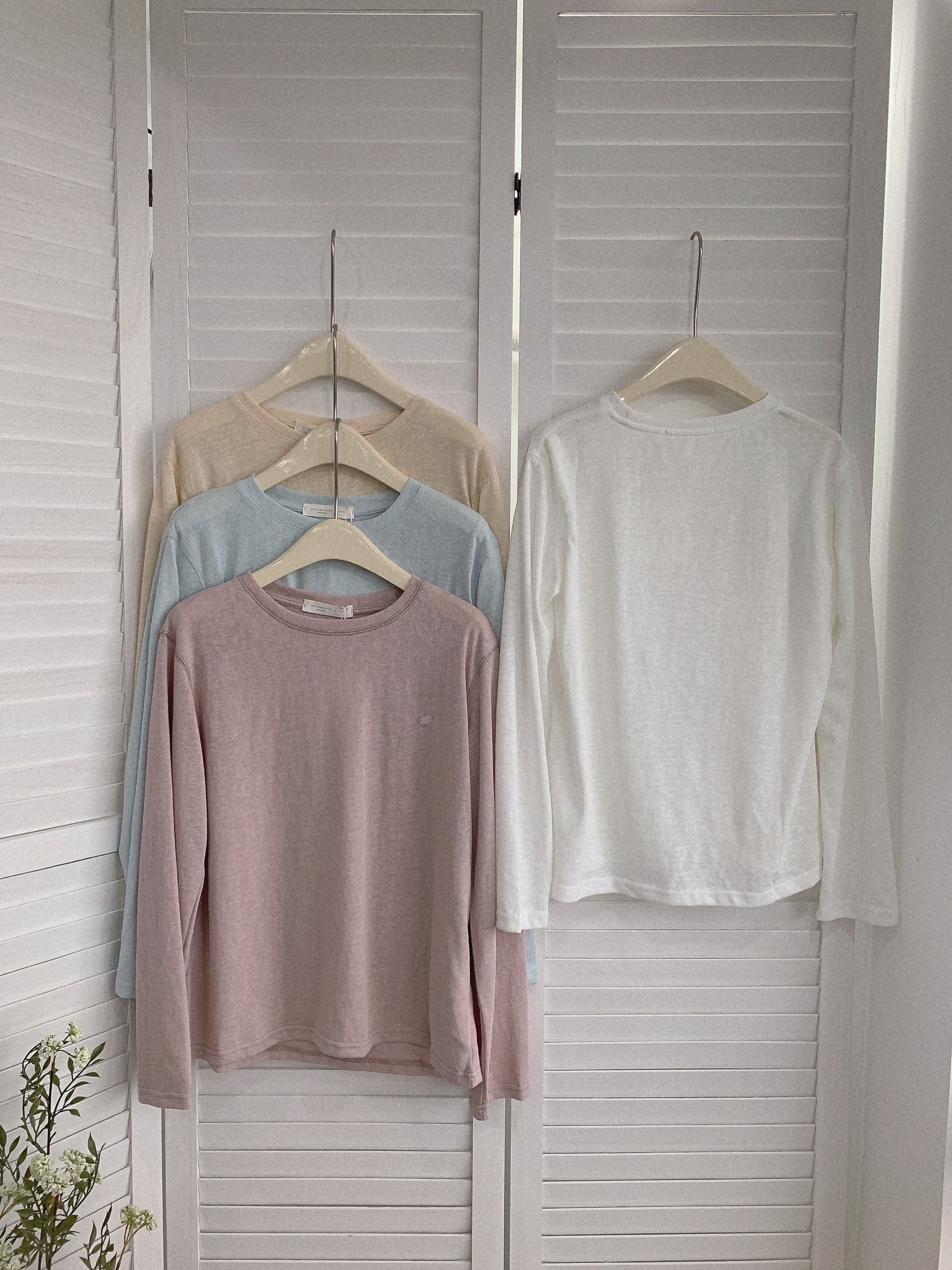 HELLO MILK TEE- 85491 圓領長袖衫