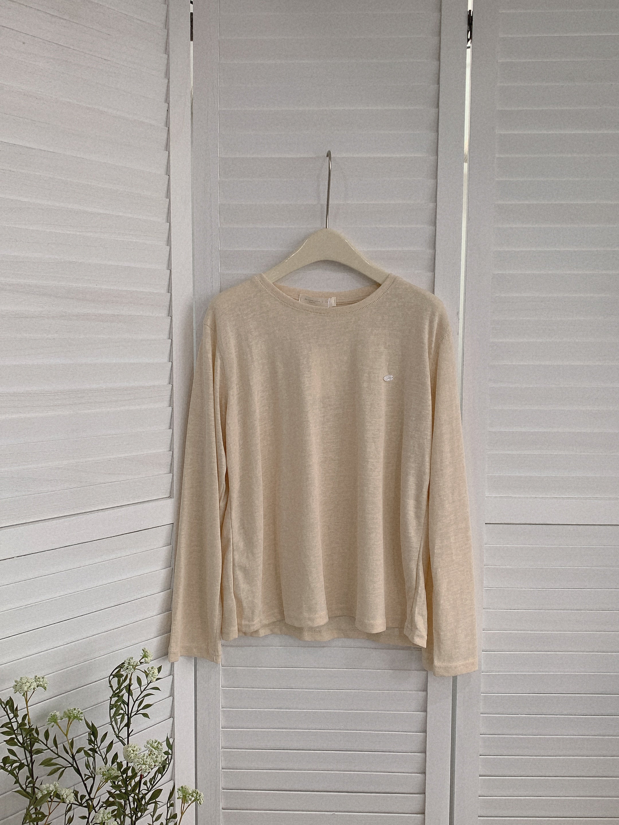 HELLO MILK TEE- 85491 圓領長袖衫