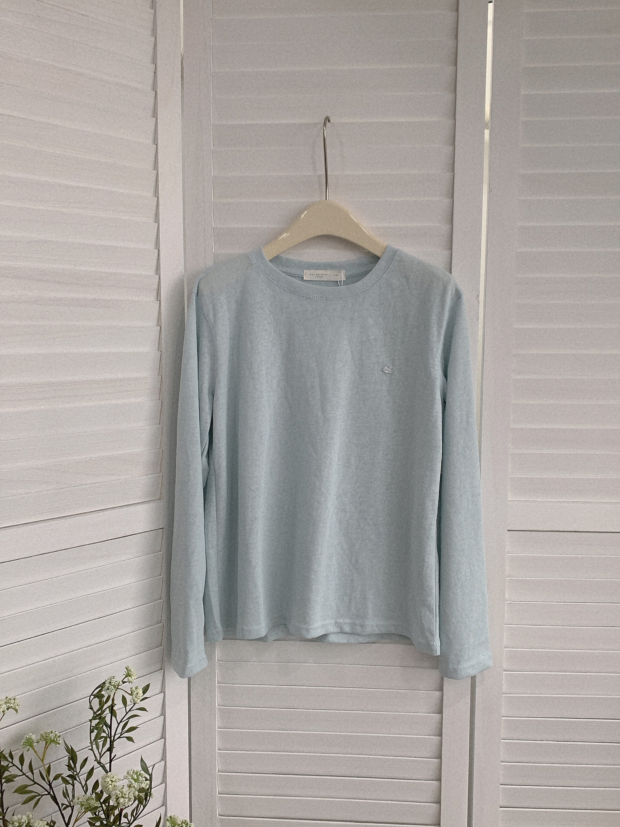 HELLO MILK TEE- 85491 圓領長袖衫