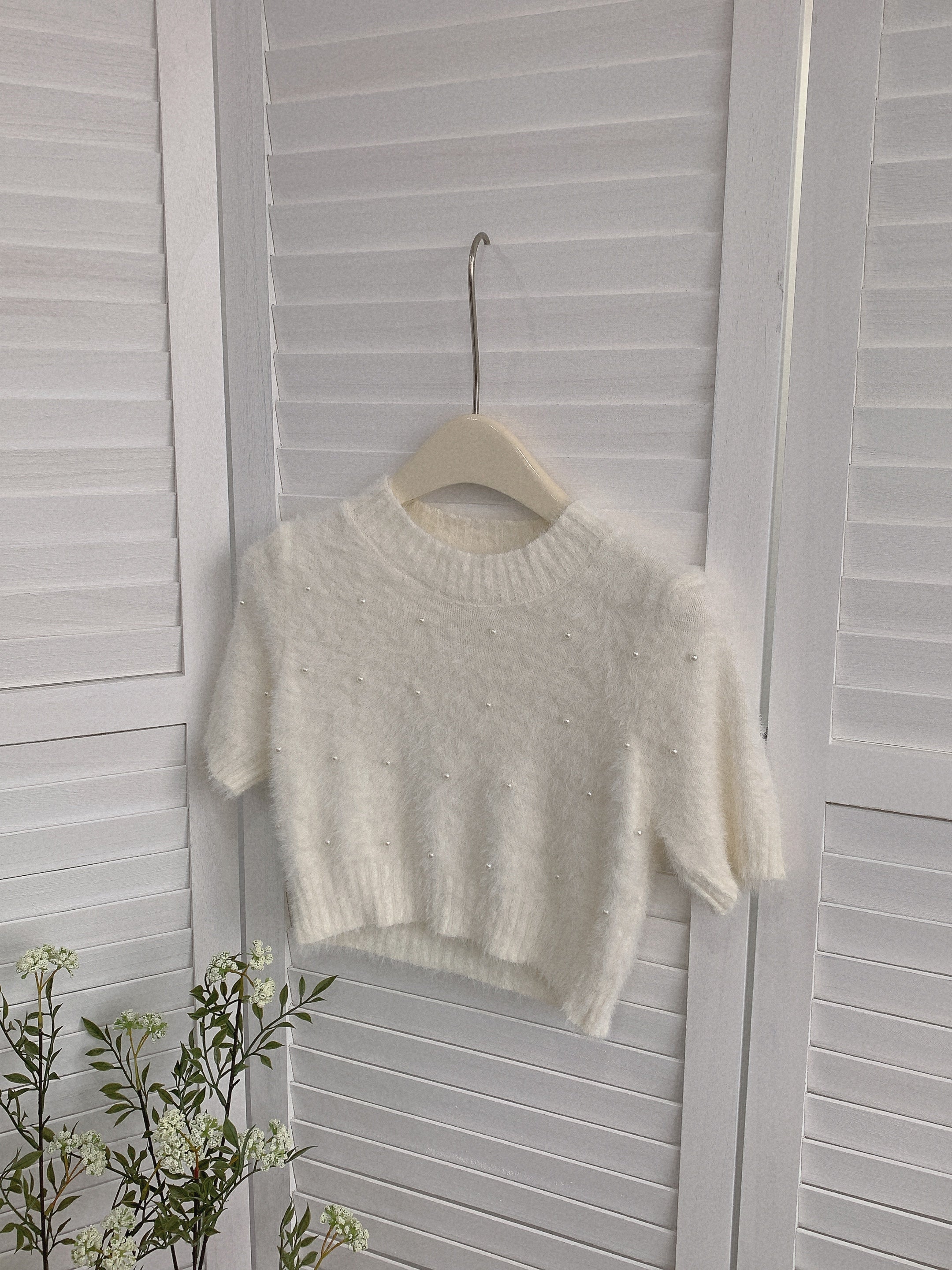 HELLO MILK TEE- 85496 短款毛衣