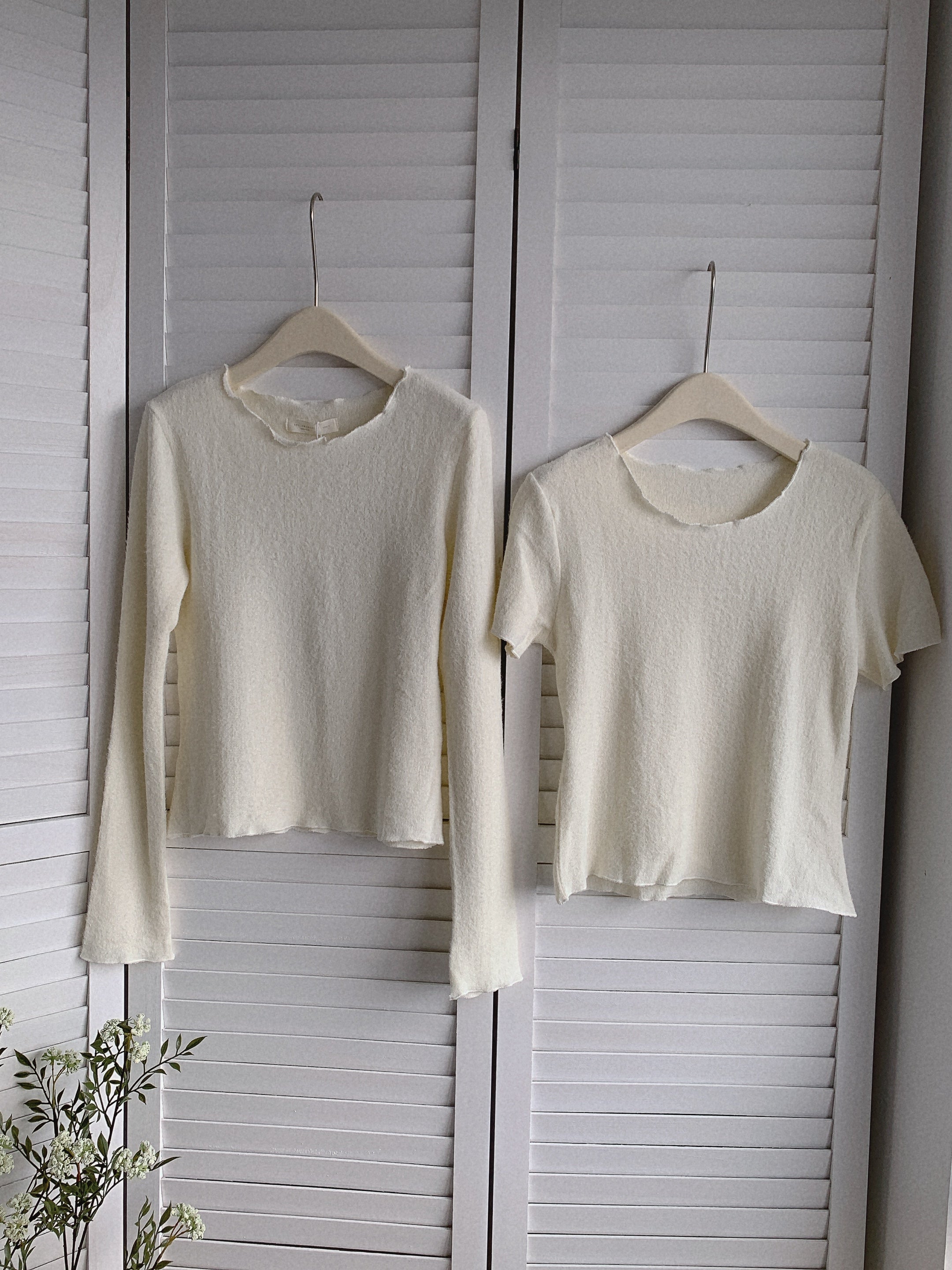 HELLO MILK TEE- 85532 木耳邊套裝