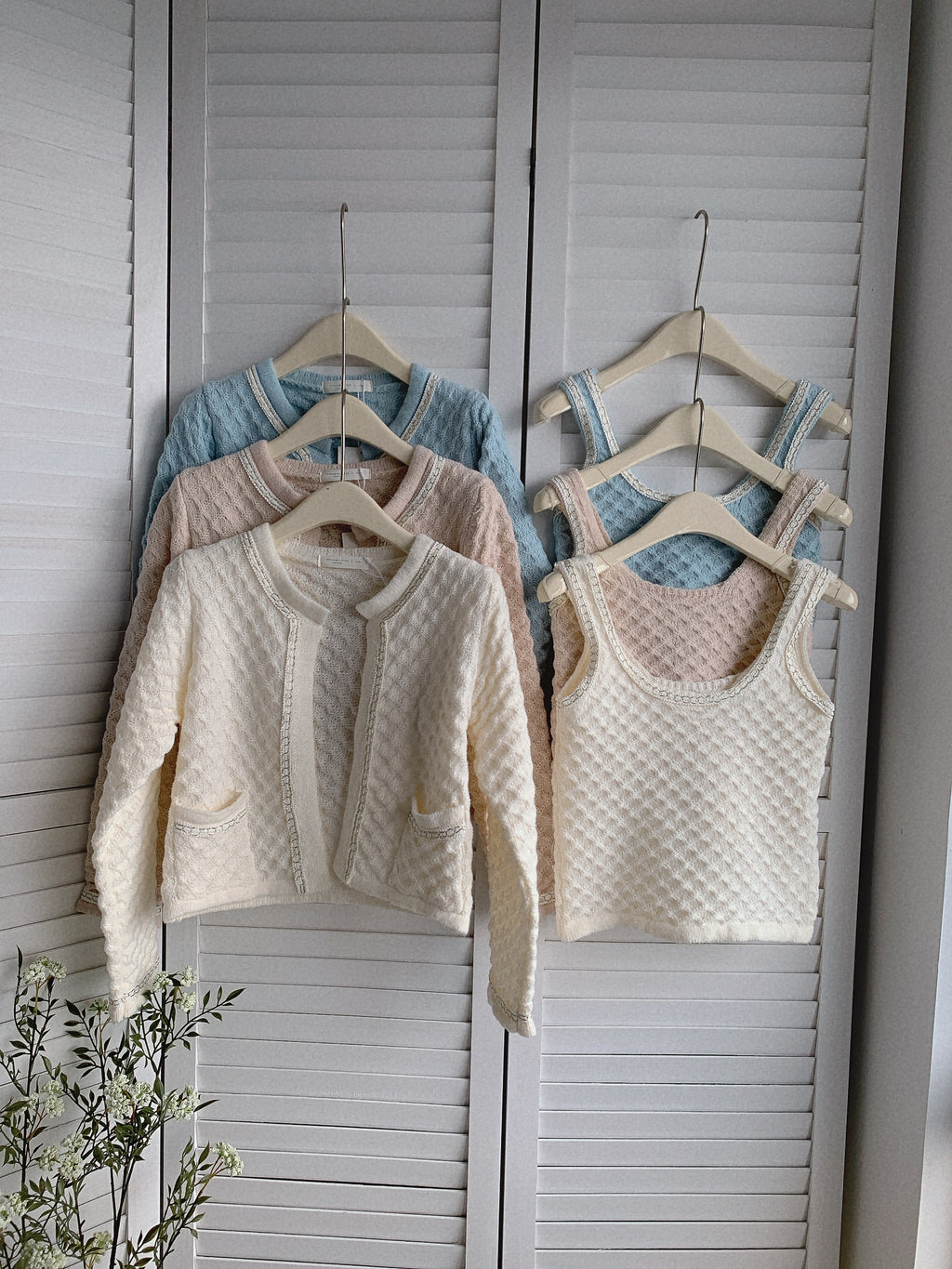 HELLO MILK TEE- 85493 針織套裝