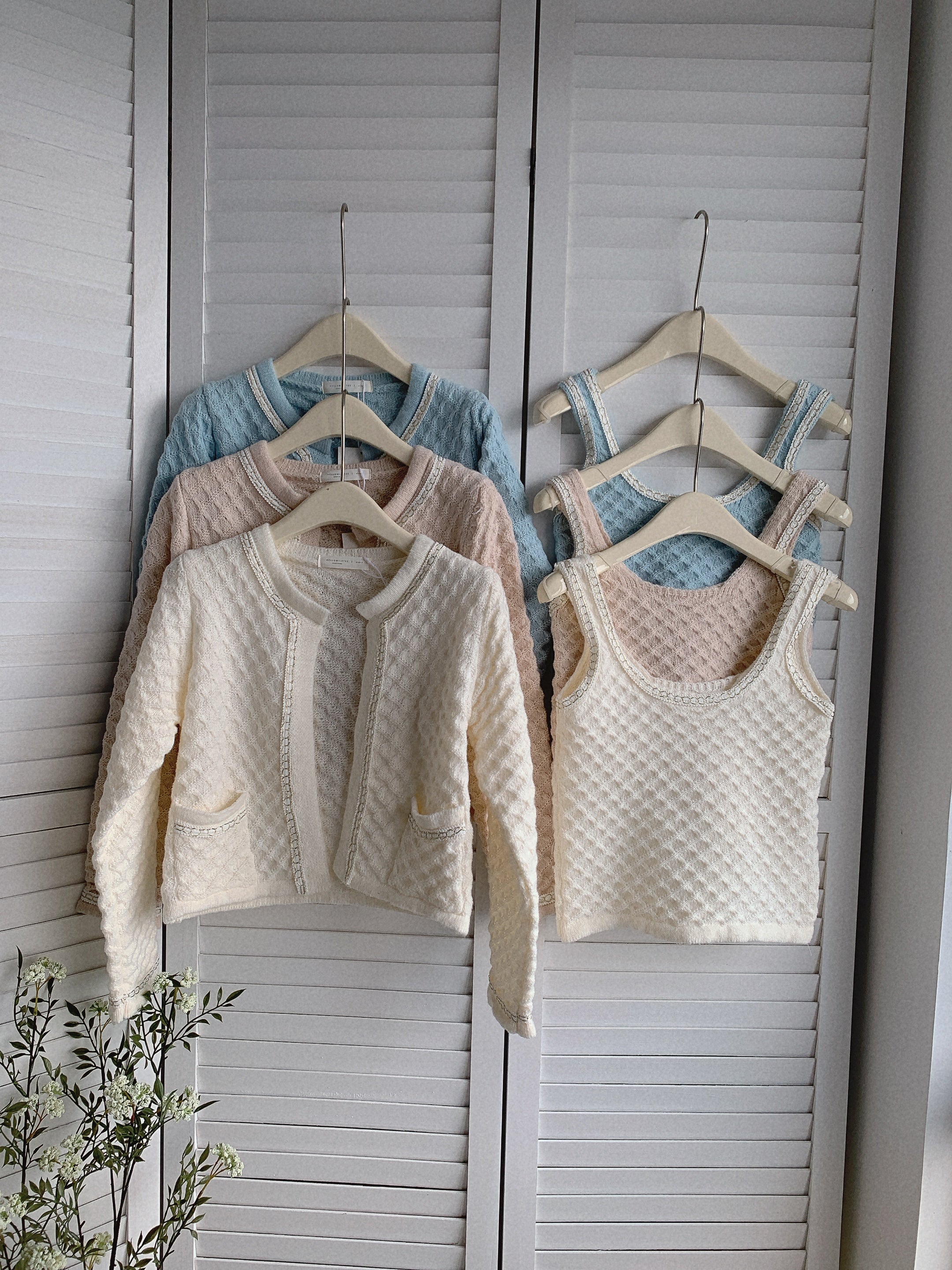 HELLO MILK TEE- 85493 針織套裝