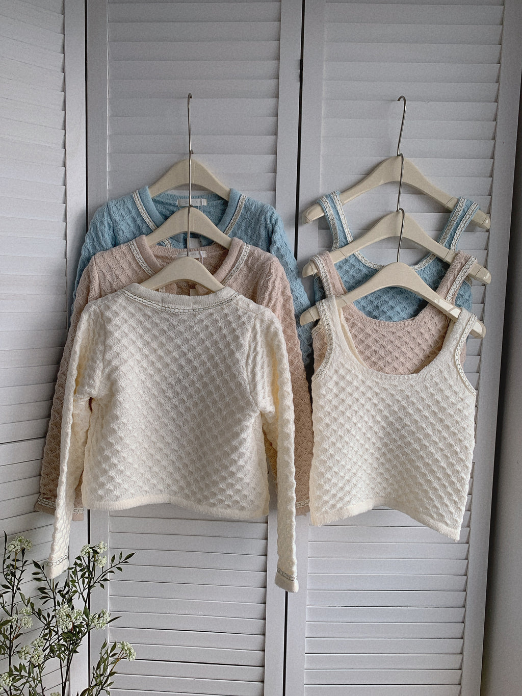 HELLO MILK TEE- 85493 針織套裝