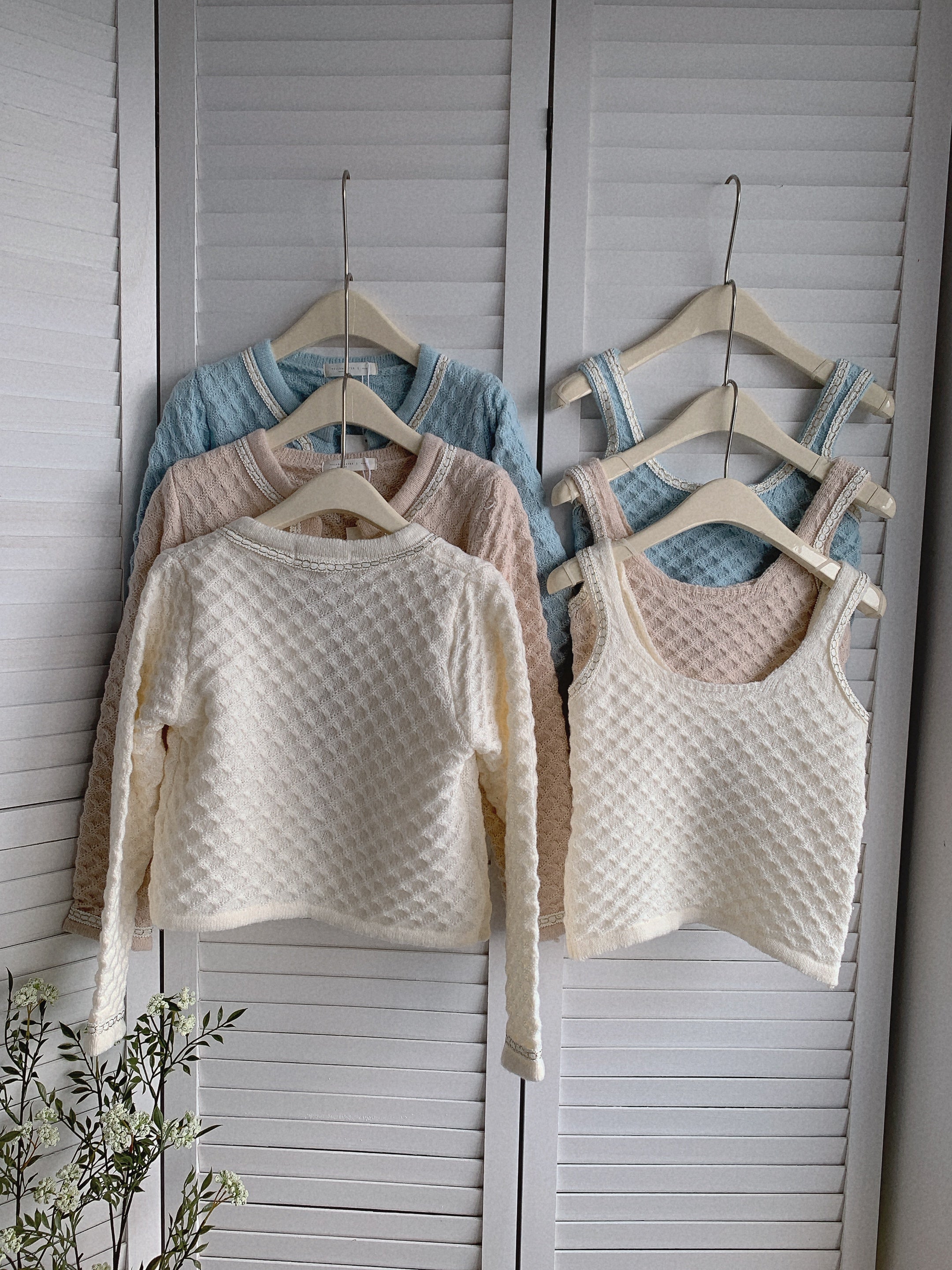 HELLO MILK TEE- 85493 針織套裝