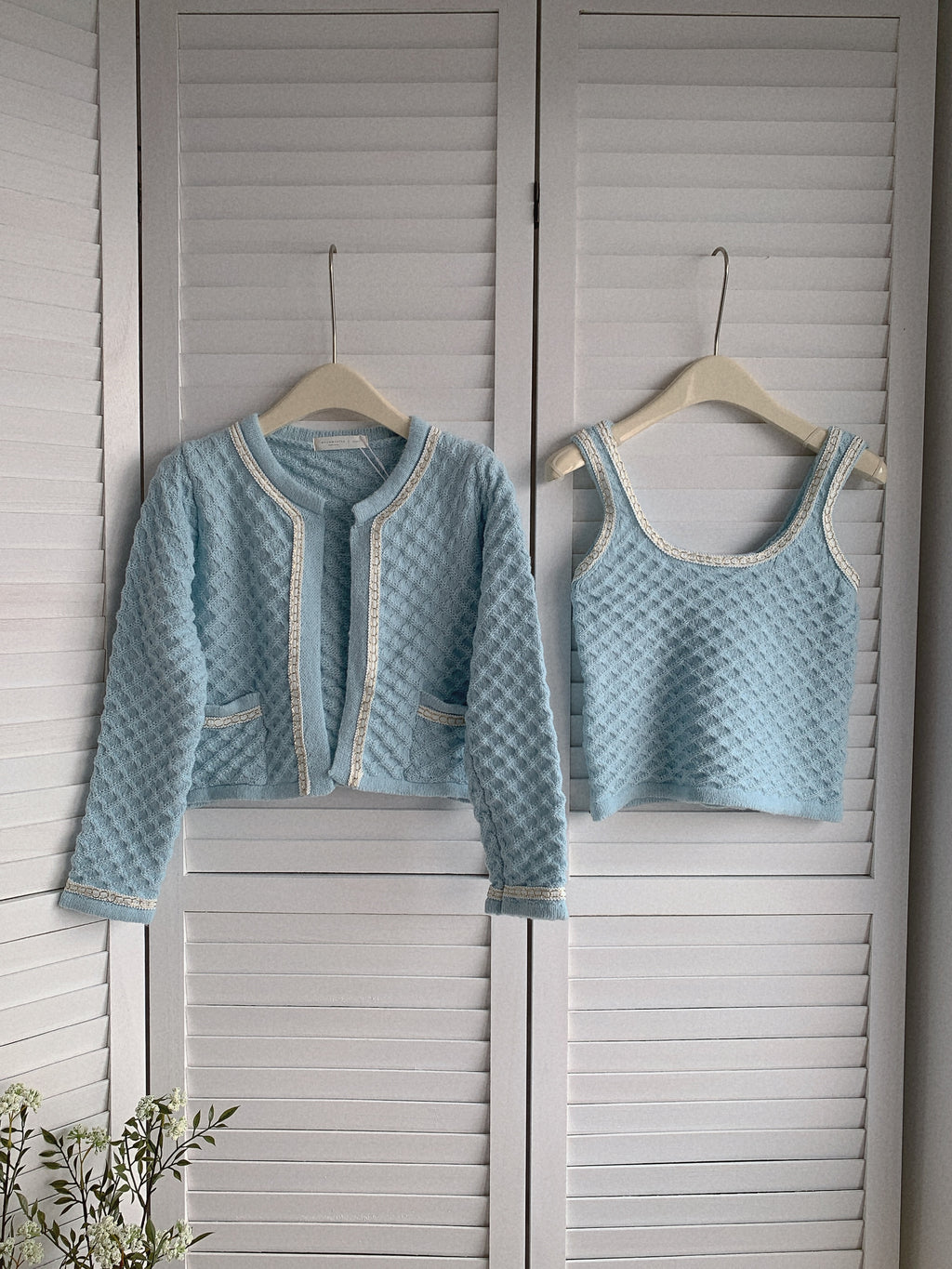 HELLO MILK TEE- 85493 針織套裝