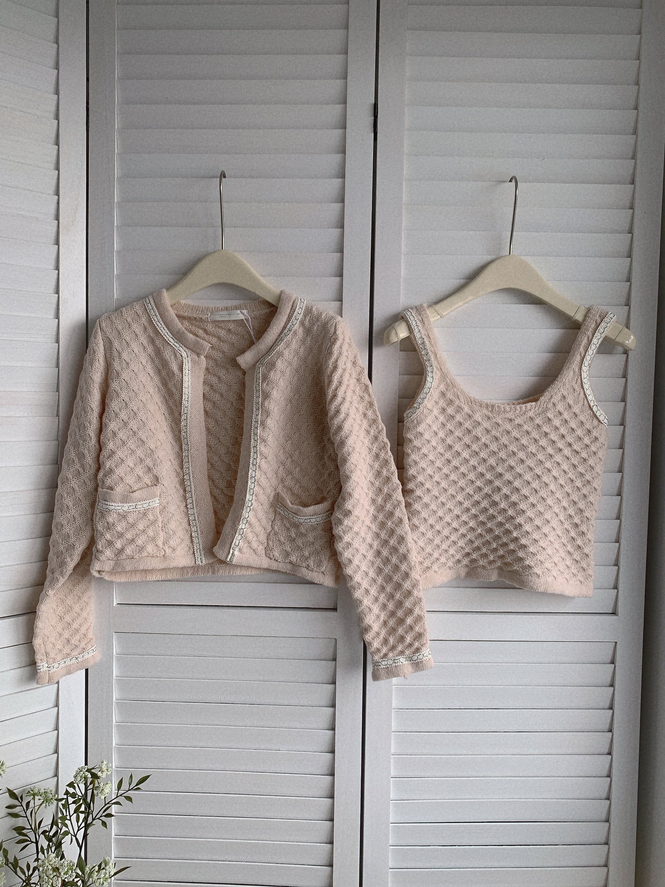 HELLO MILK TEE- 85493 針織套裝