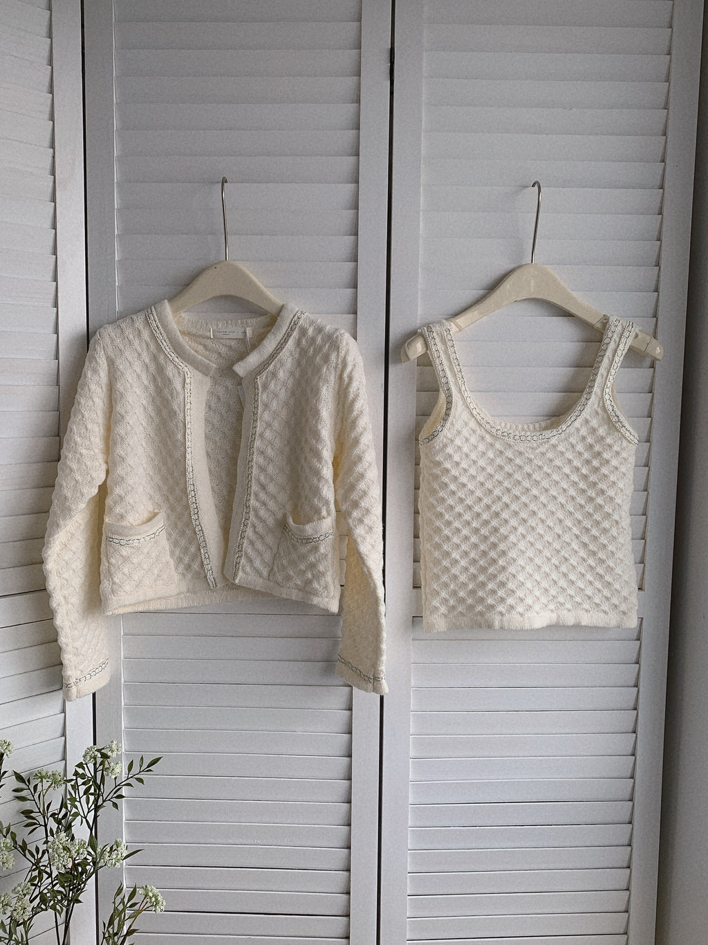 HELLO MILK TEE- 85493 針織套裝