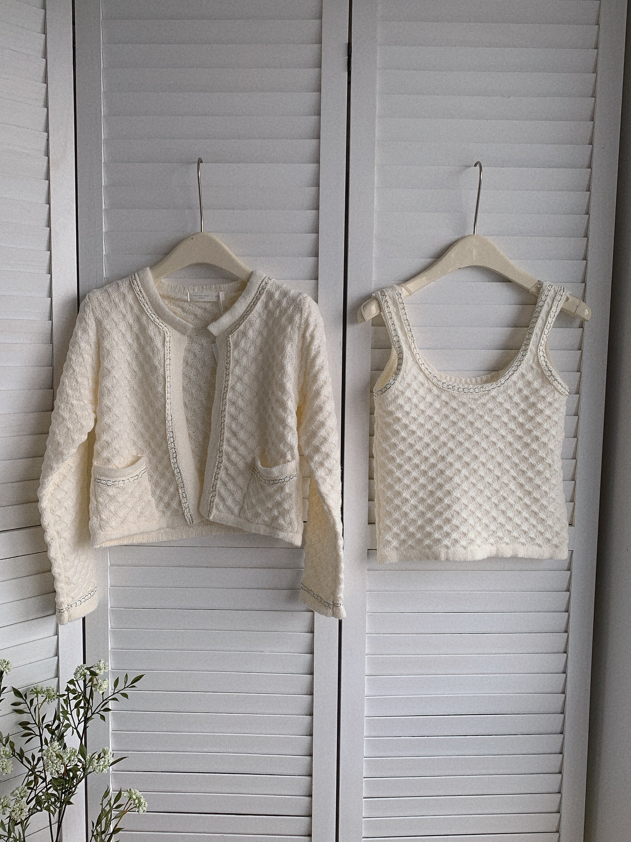 HELLO MILK TEE- 85493 針織套裝