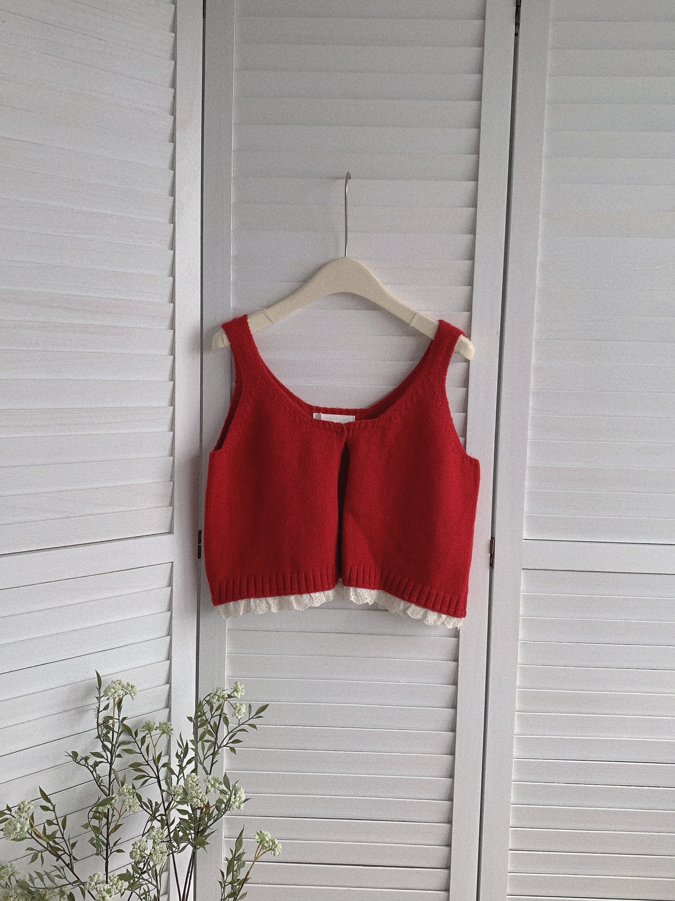 HELLO MILK TEE- 85618 拼接吊帶衫