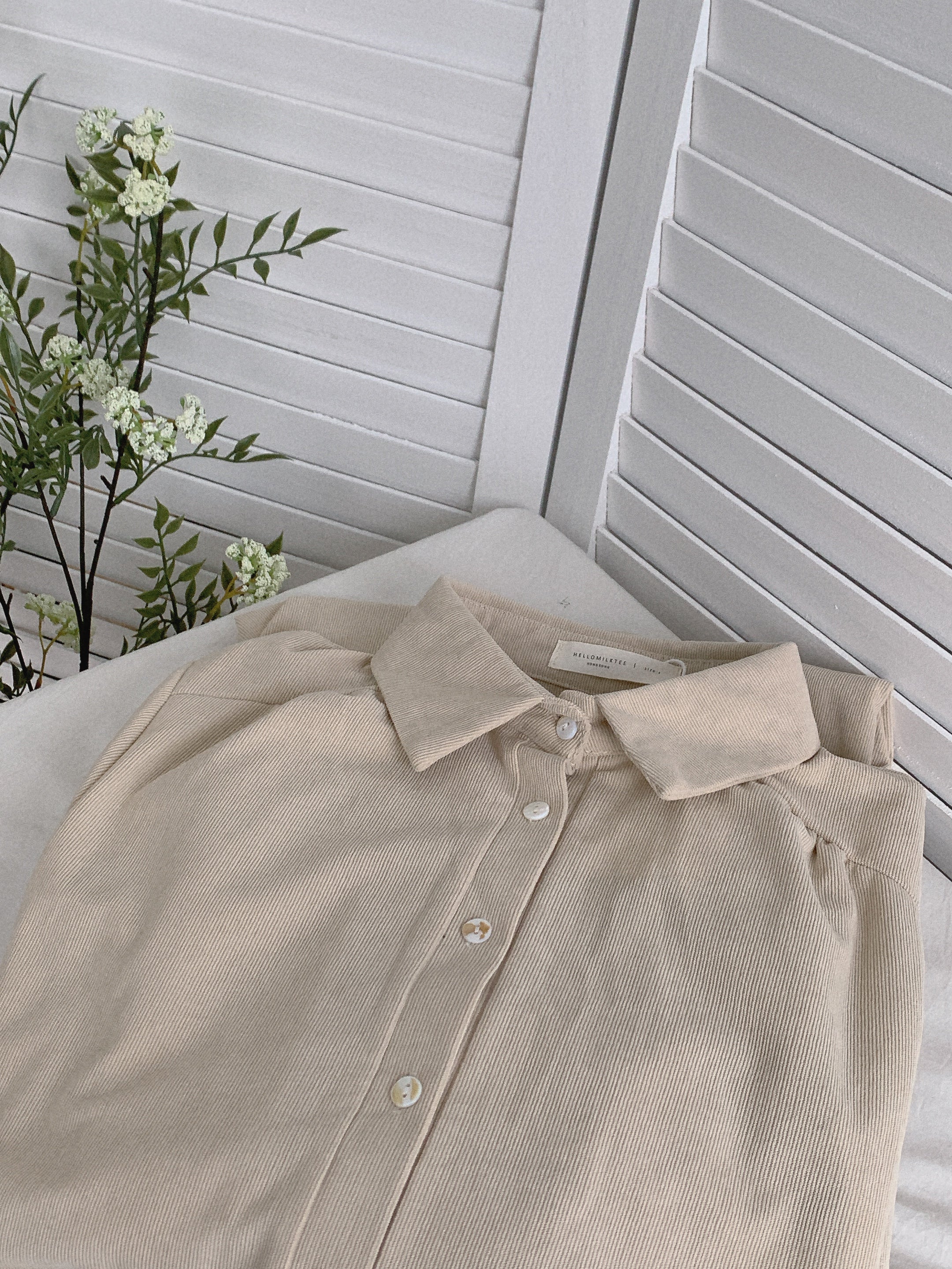 HELLO MILK TEE- 85569 翻領連衣裙