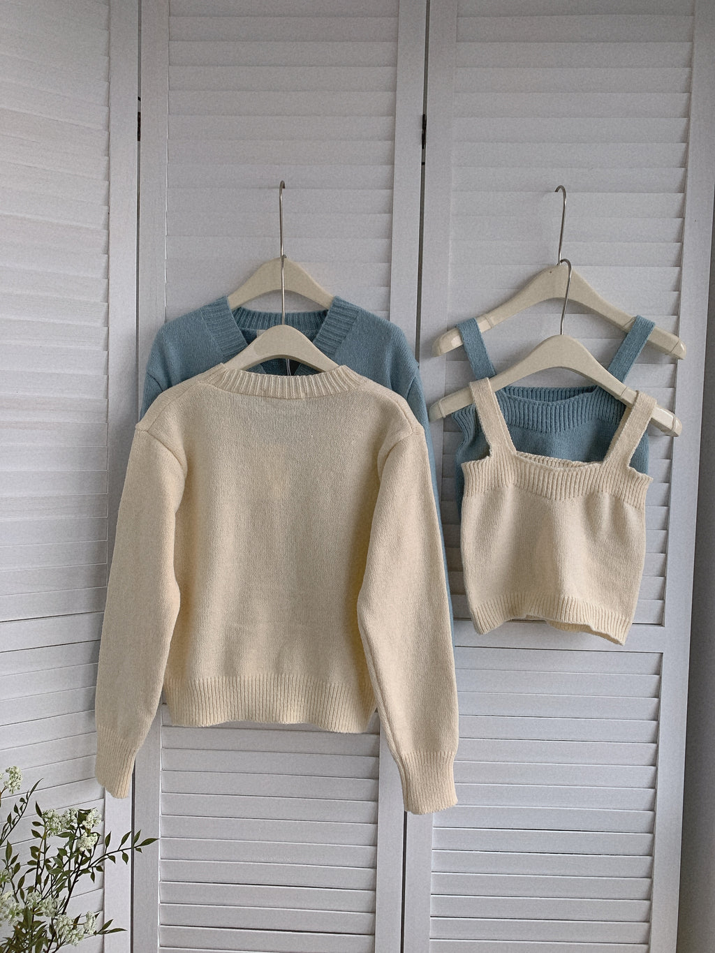 HELLO MILK TEE- 85494 針織兩件套