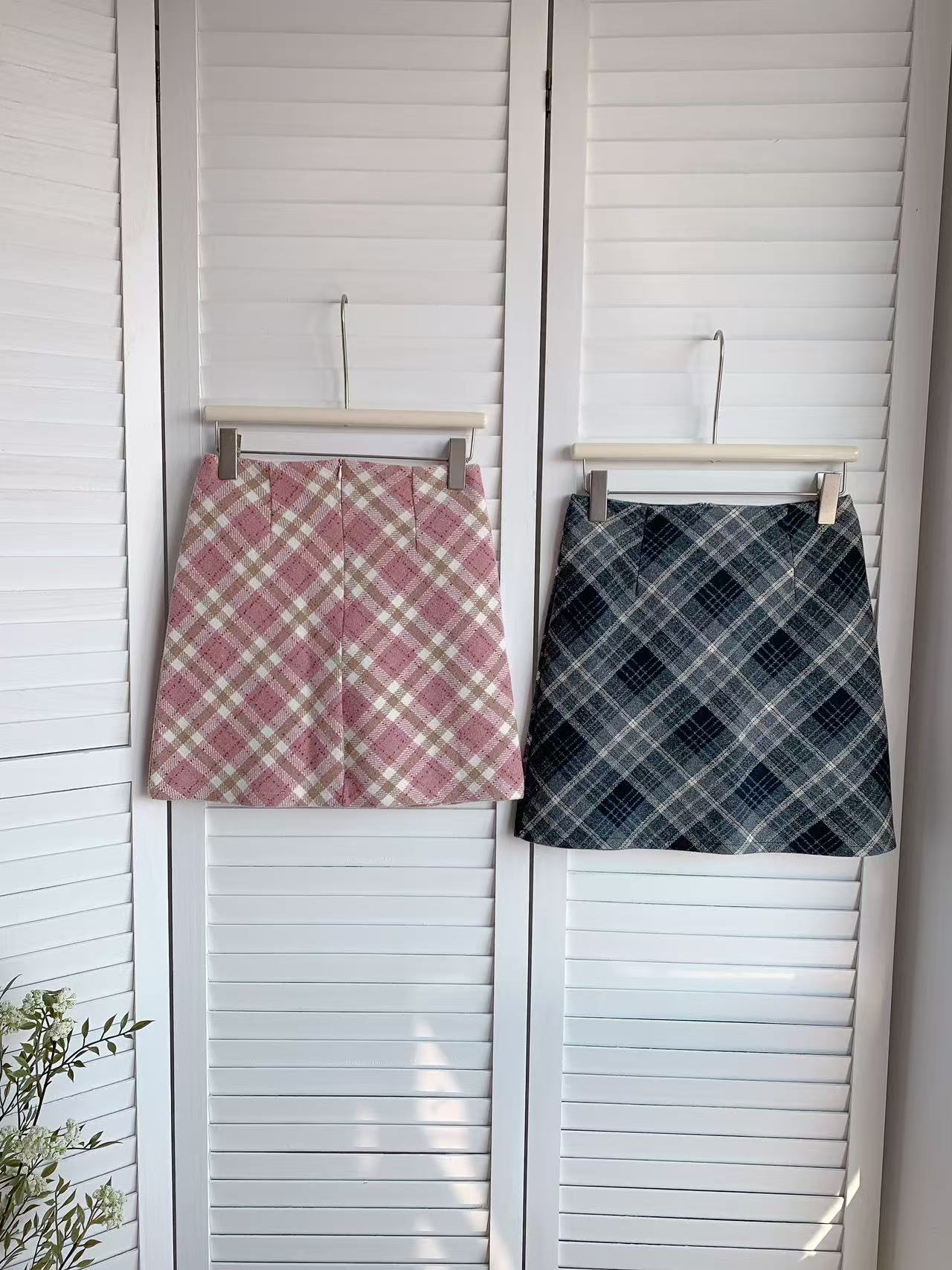 HELLO MILK TEE-85546 格紋短裙