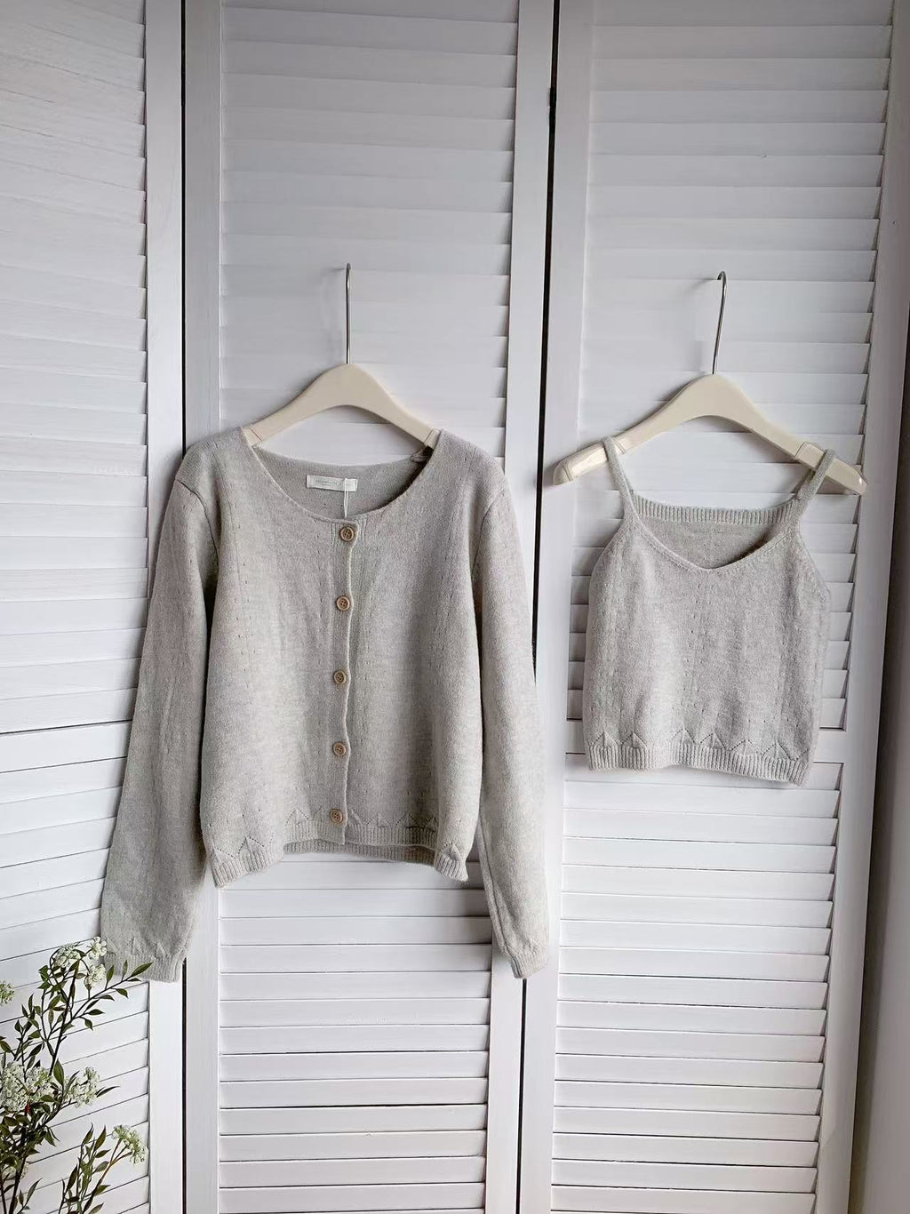 HELLO MILK TEE- 85579 針織套裝