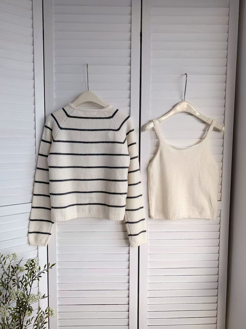 HELLO MILK TEE- 85541 條紋兩件套