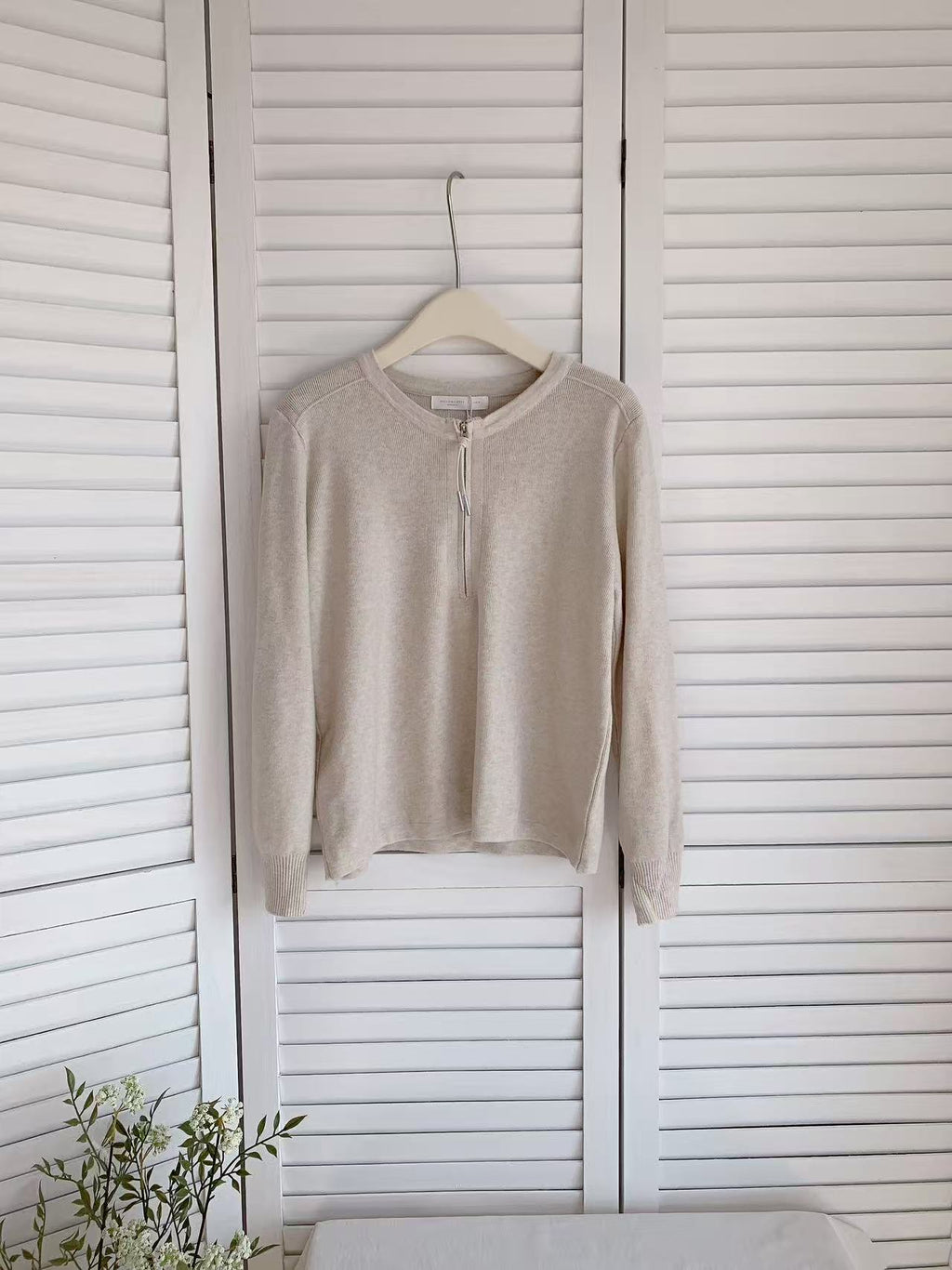 HELLO MILK TEE- 85586 拉鏈針織衫