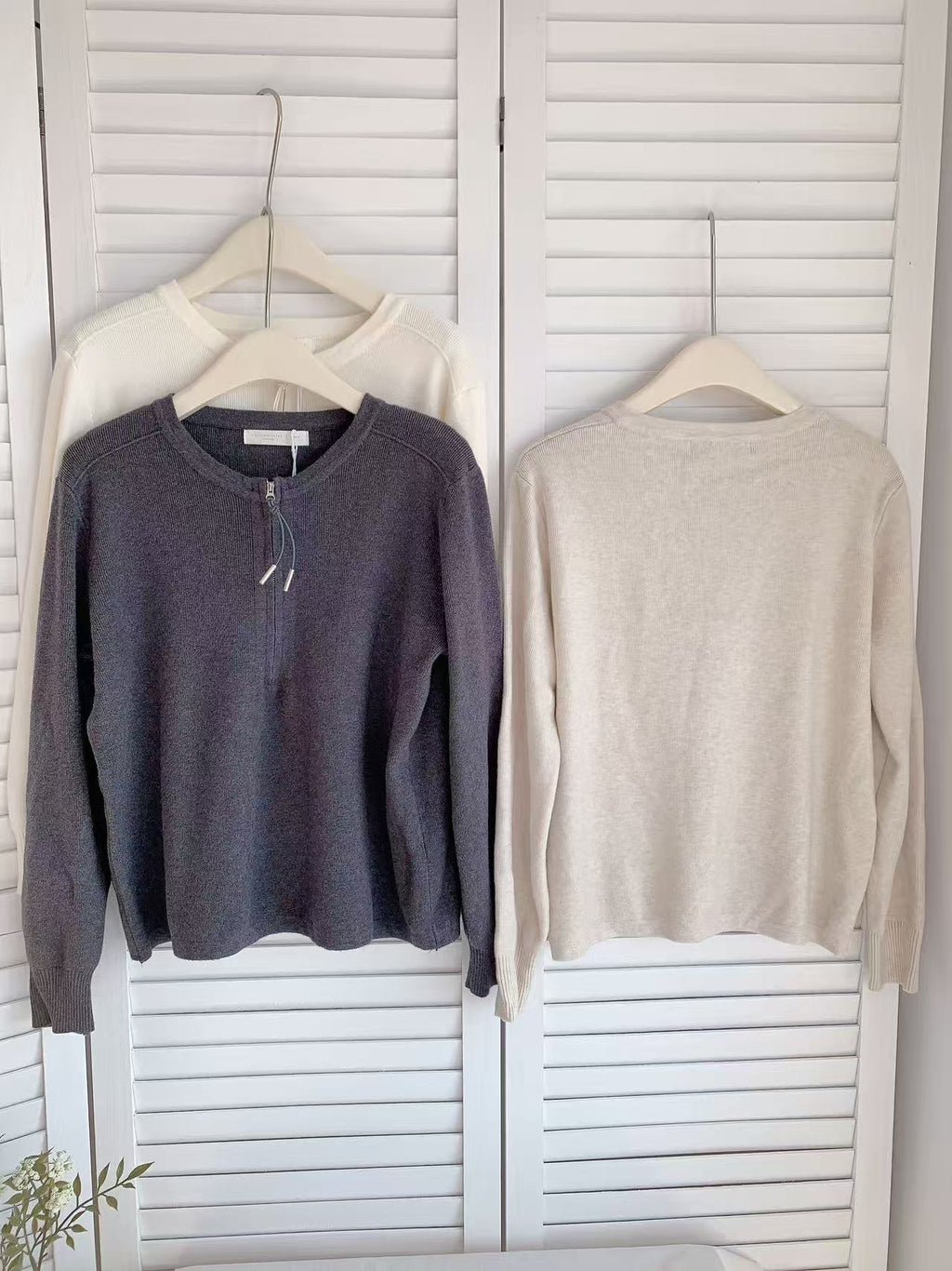 HELLO MILK TEE- 85586 拉鏈針織衫