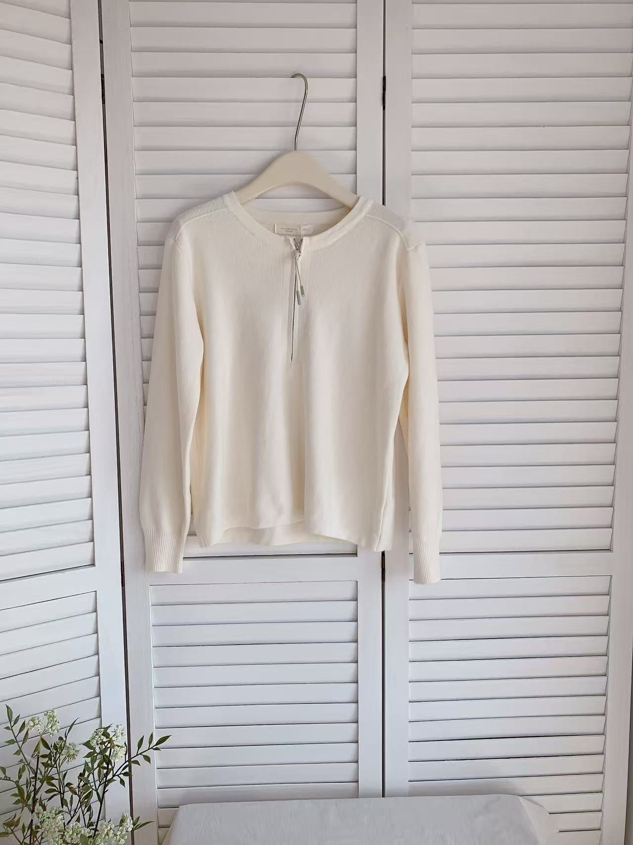 HELLO MILK TEE- 85586 拉鏈針織衫