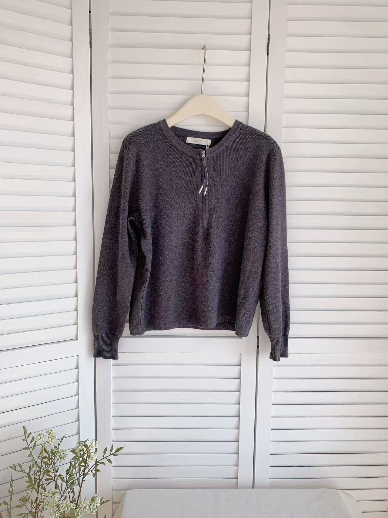 HELLO MILK TEE- 85586 拉鏈針織衫