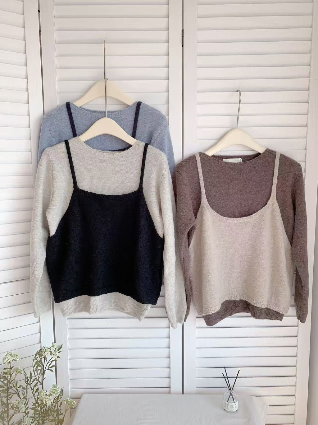 HELLO MILK TEE- 85587 撞色兩件套