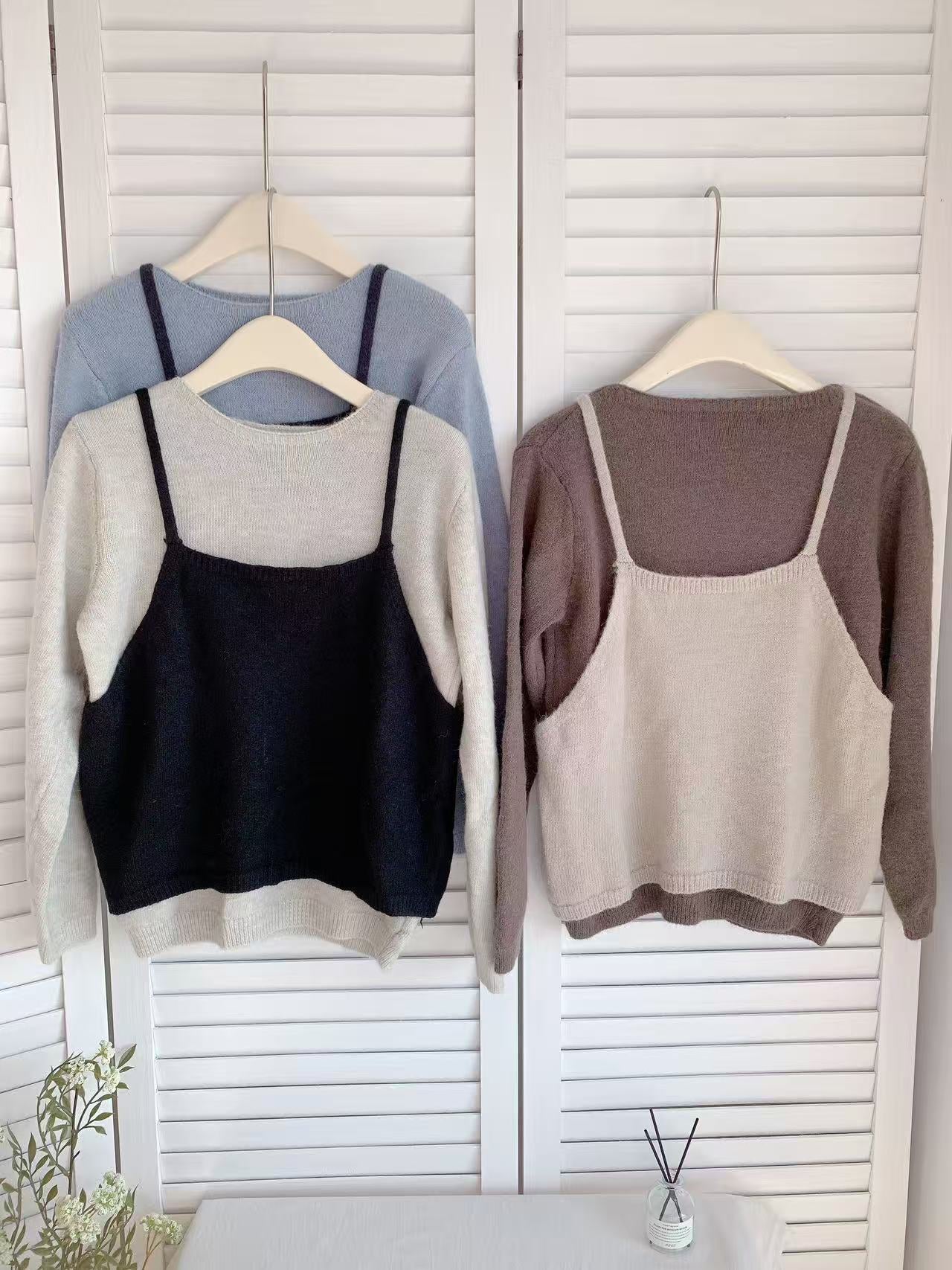 HELLO MILK TEE- 85587 撞色兩件套