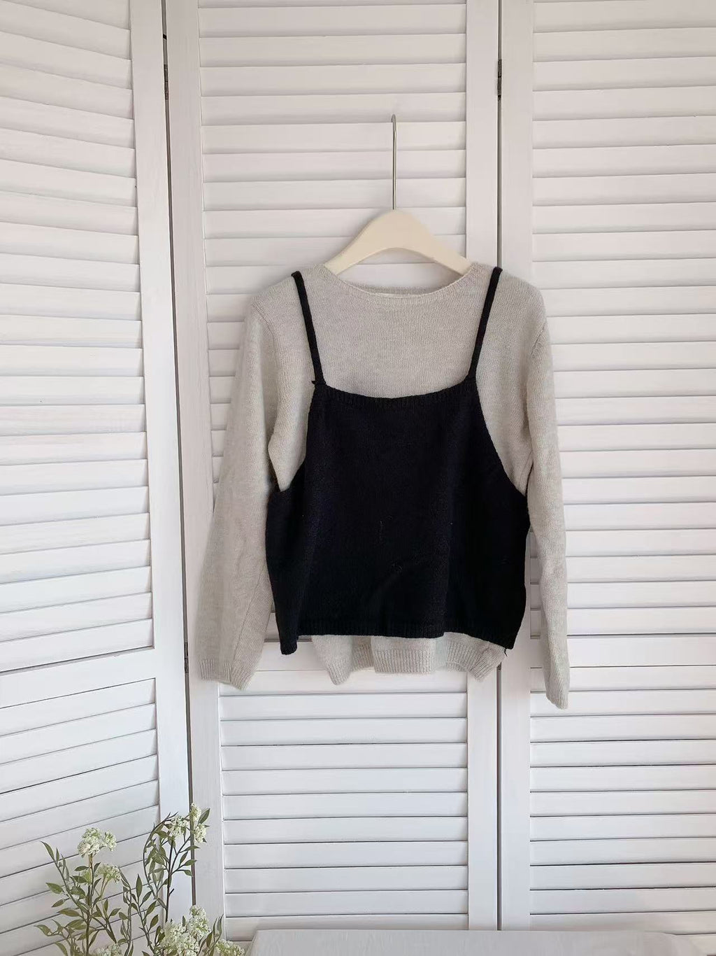 HELLO MILK TEE- 85587 撞色兩件套