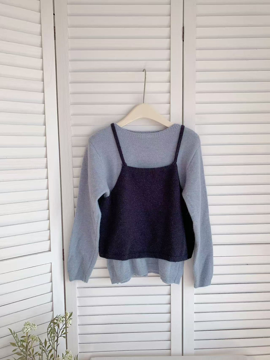 HELLO MILK TEE- 85587 撞色兩件套