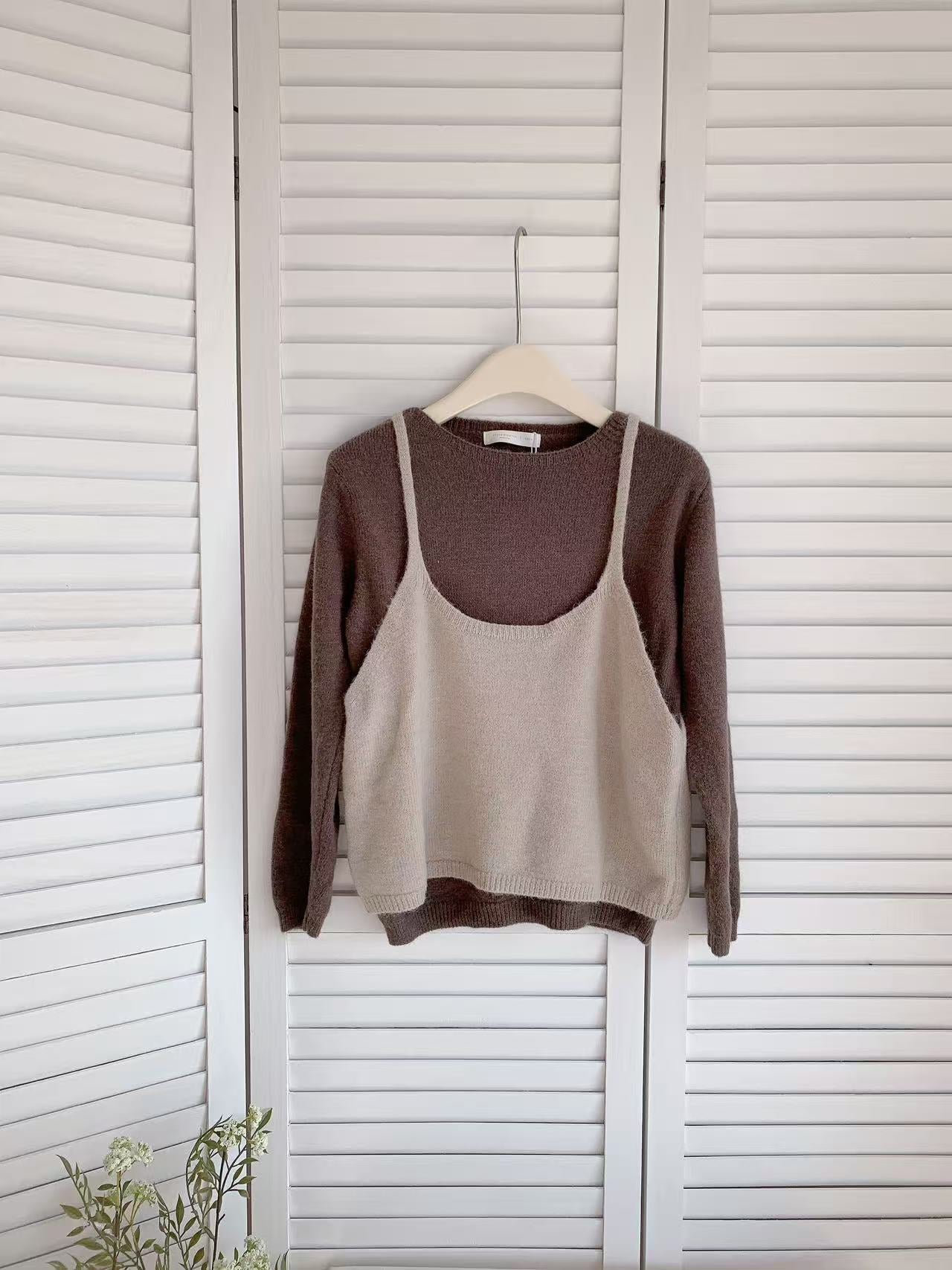 HELLO MILK TEE- 85587 撞色兩件套