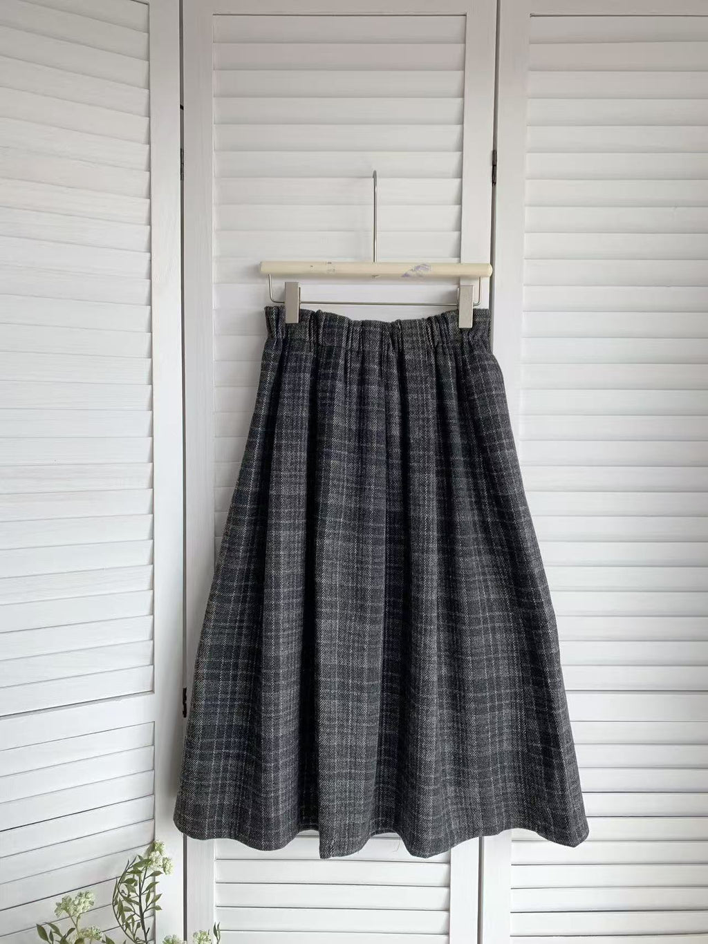 HELLO MILK TEE- 85542 格子半裙