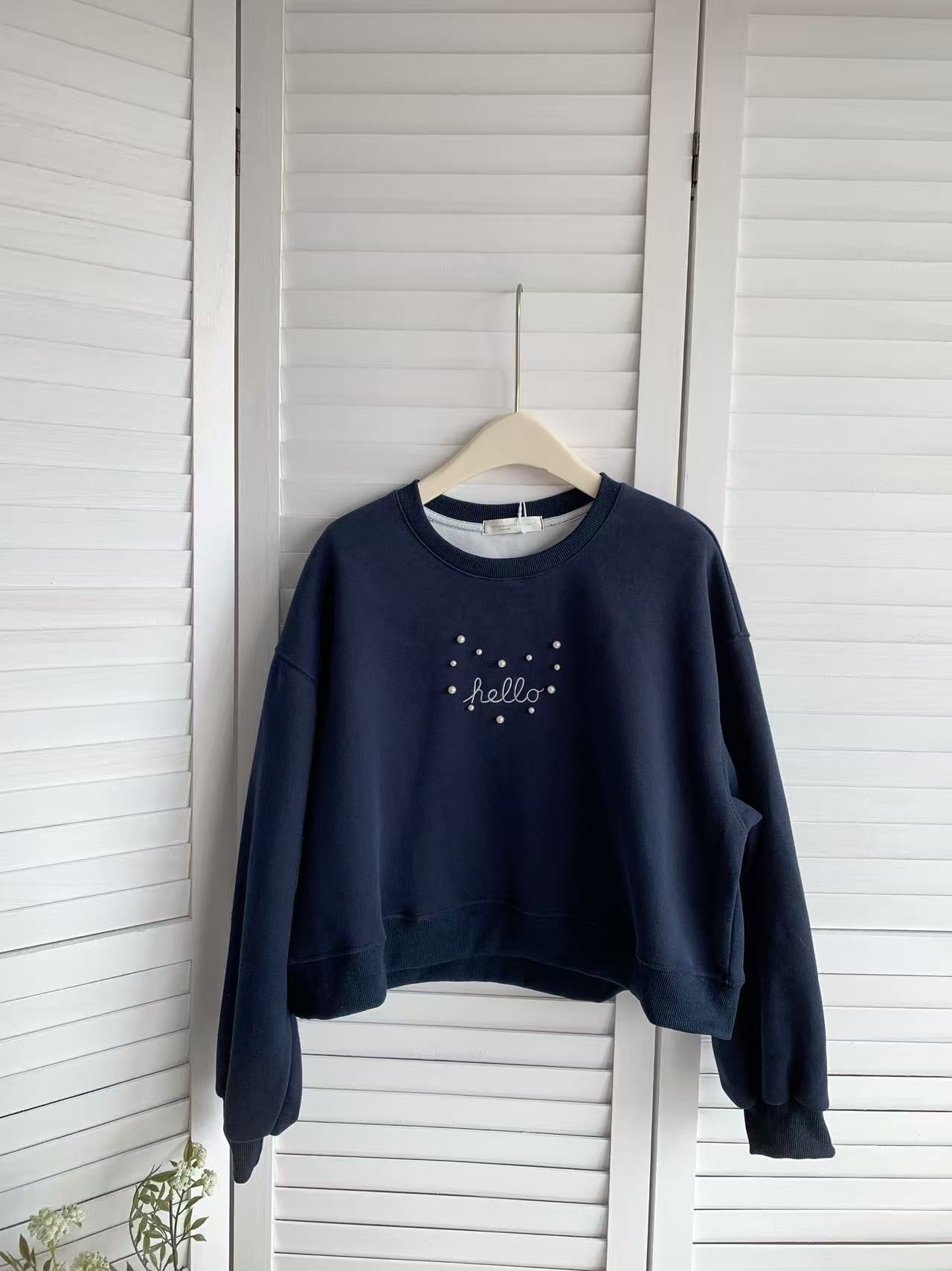 HELLO MILK TEE- 85558 字母衛衣