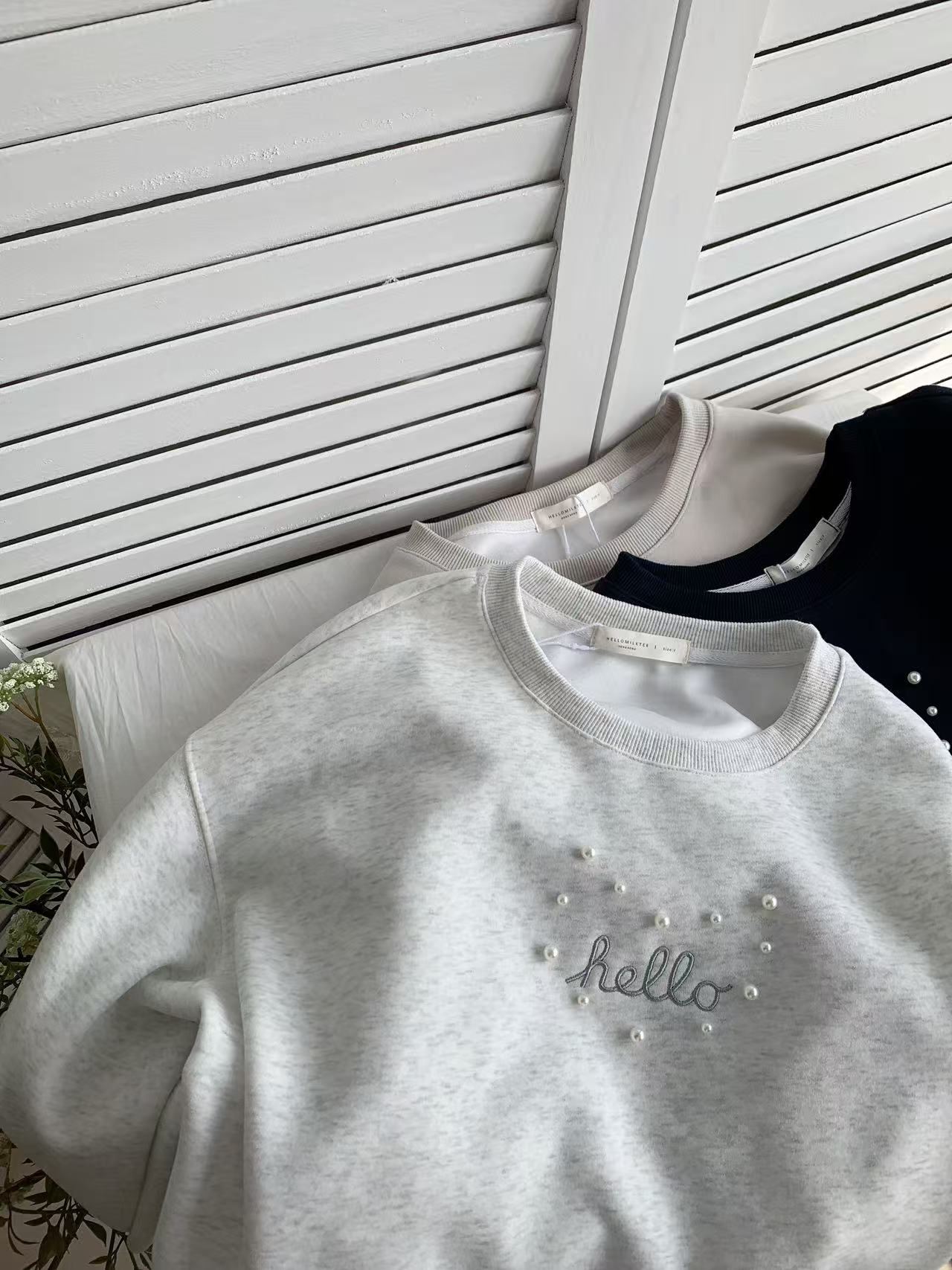 HELLO MILK TEE- 85558 字母衛衣