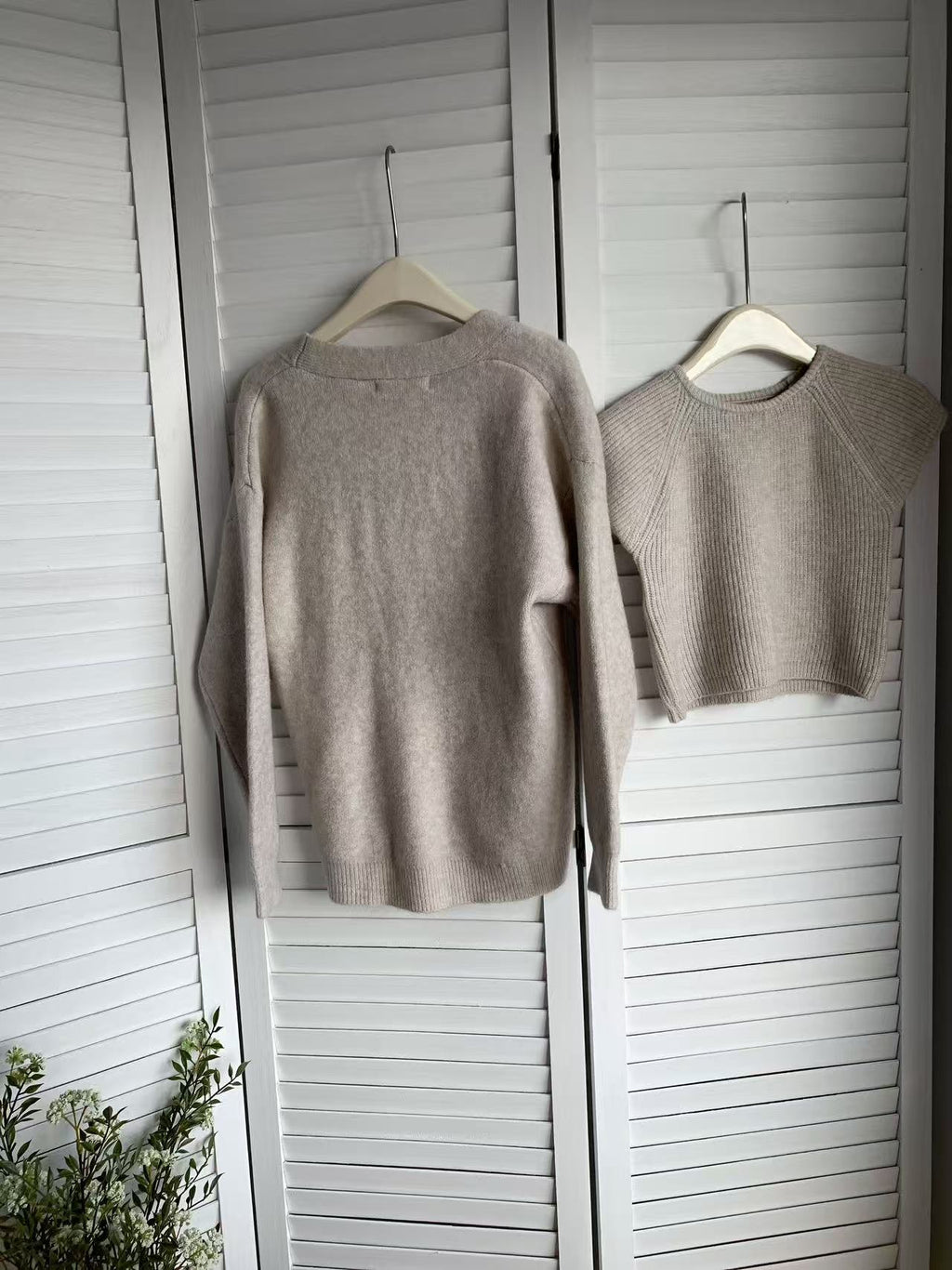 HELLO MILK TEE- 85582 針織兩件套