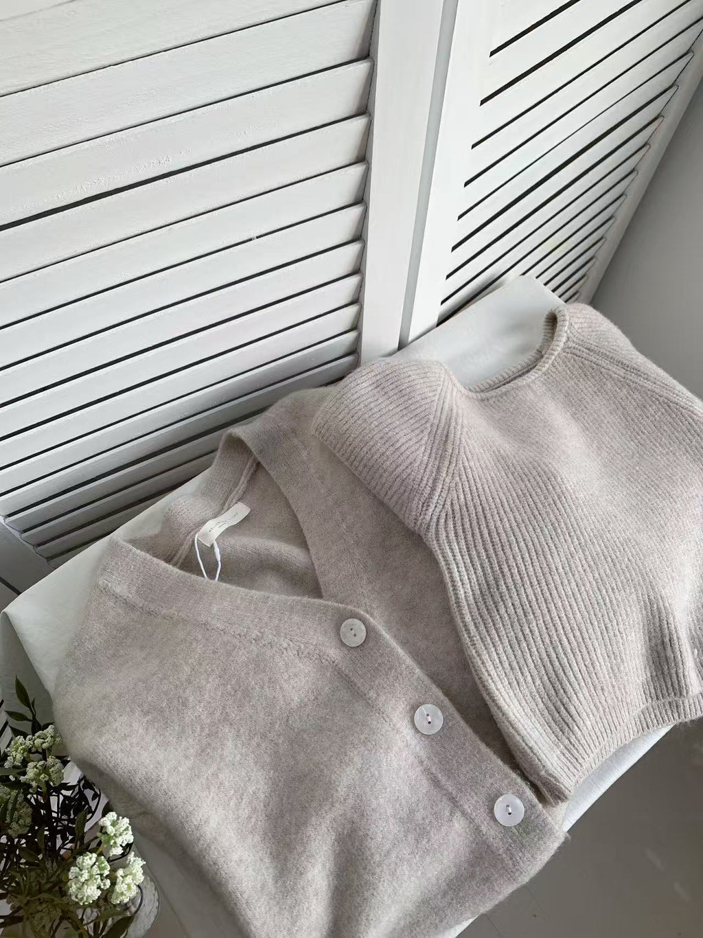 HELLO MILK TEE- 85582 針織兩件套