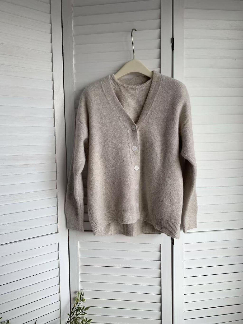 HELLO MILK TEE- 85582 針織兩件套