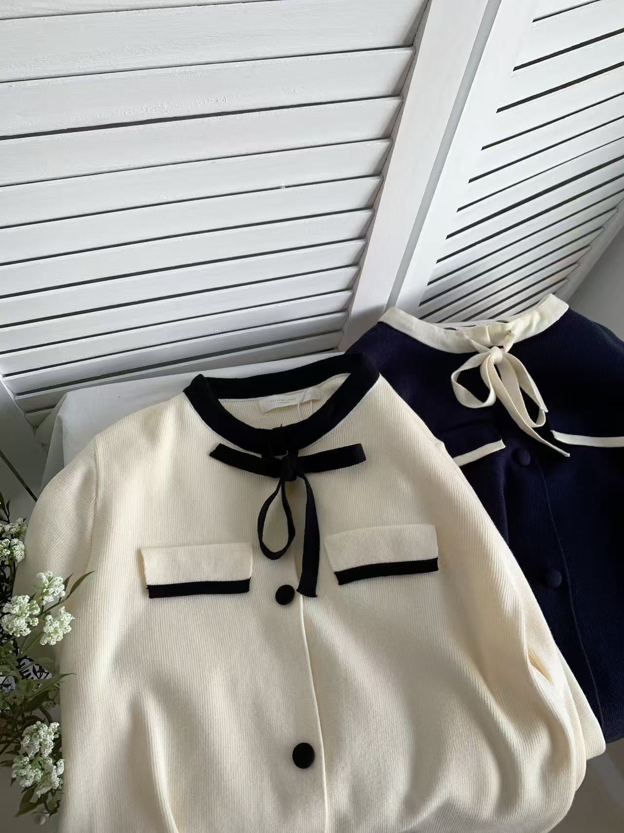 HELLO MILK TEE- 85625 氣質開衫